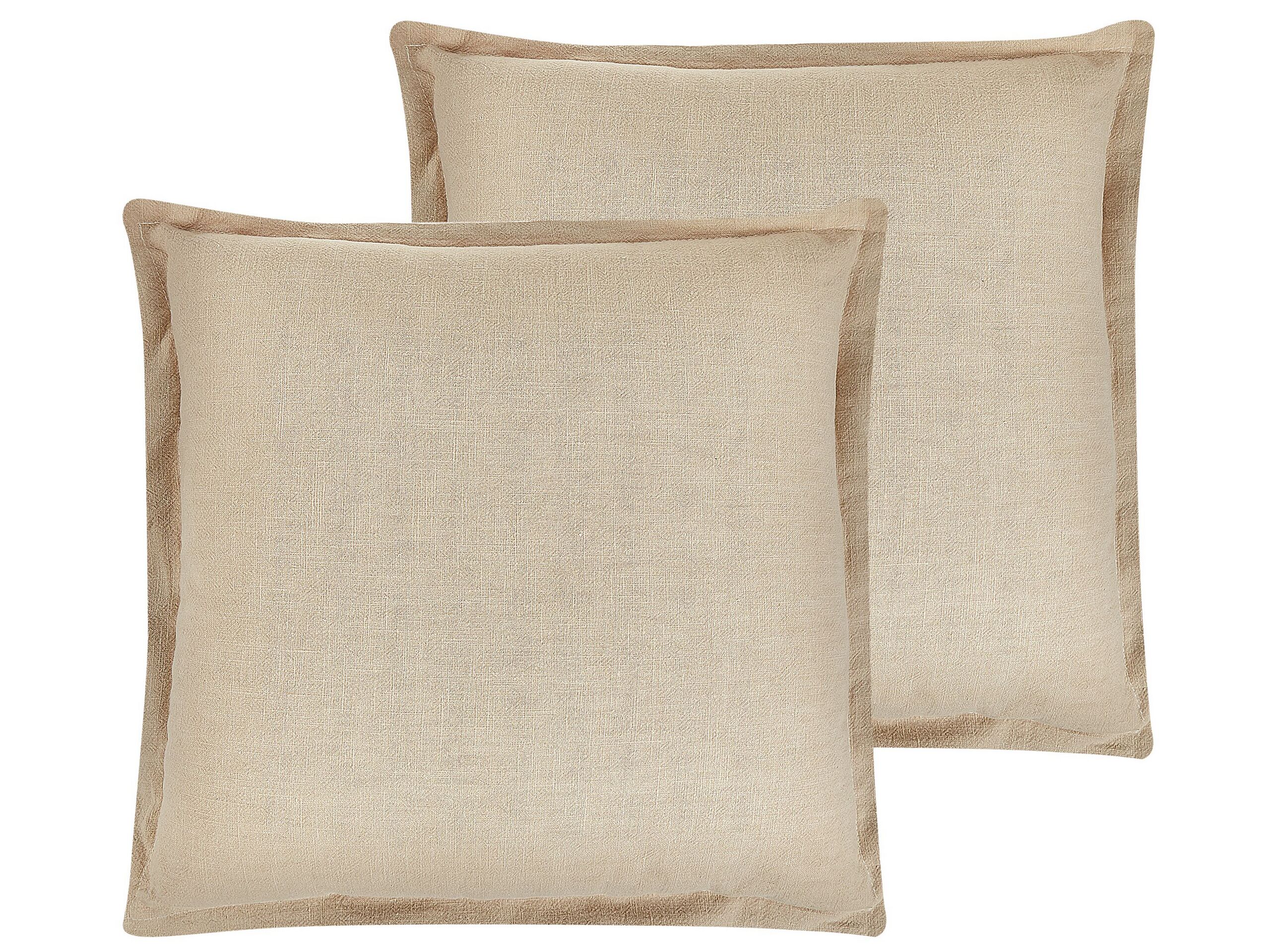 Lot de 2 coussin décoratifs en tissu beige 45x12cm Lot de 2 coussin décoratifs en tissu beige 45x12cm