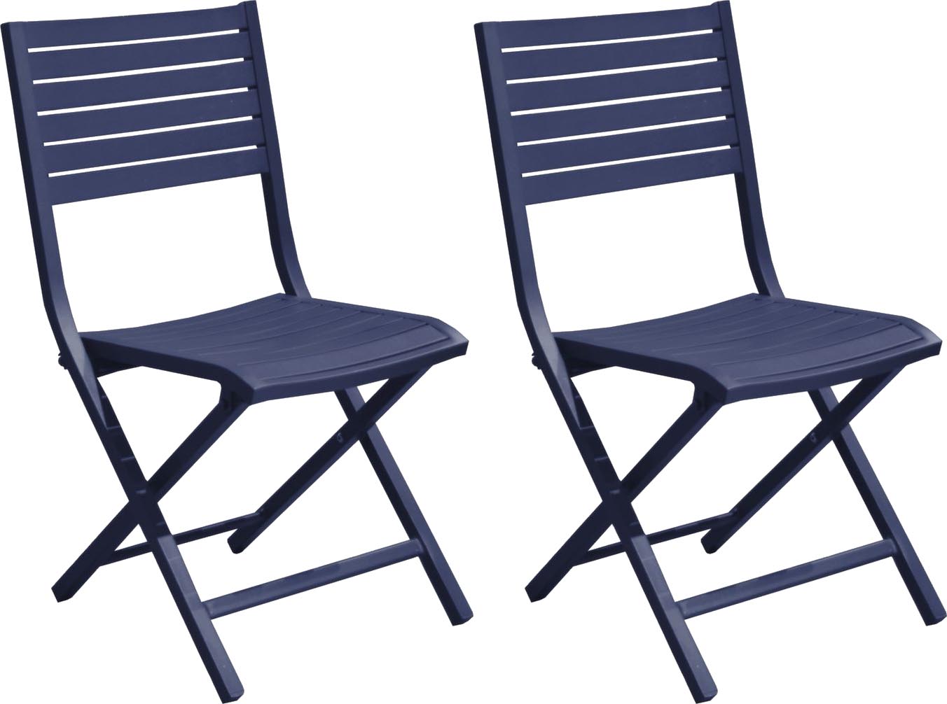 Chaises pliantes en aluminium lucca (lot de 2) bleu