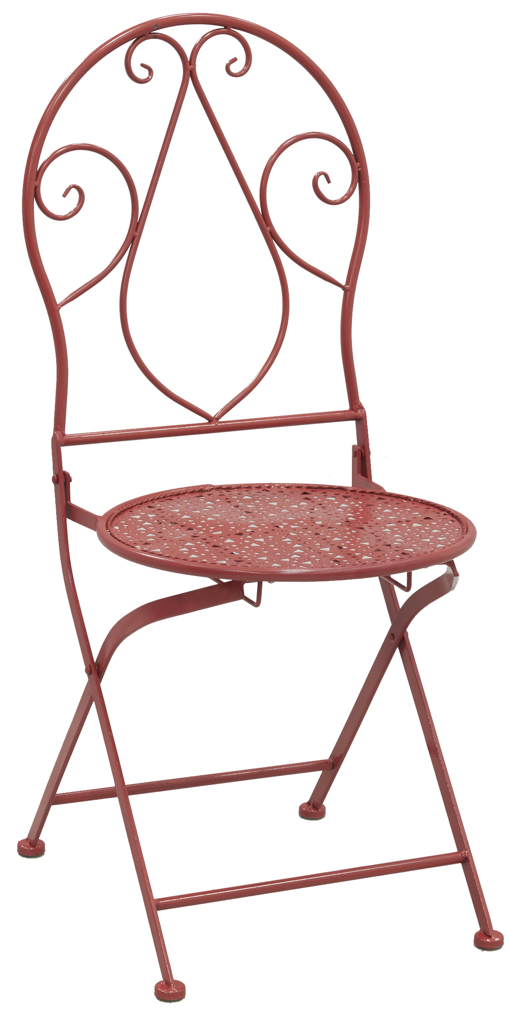 Chaise pliante en métal rouge
