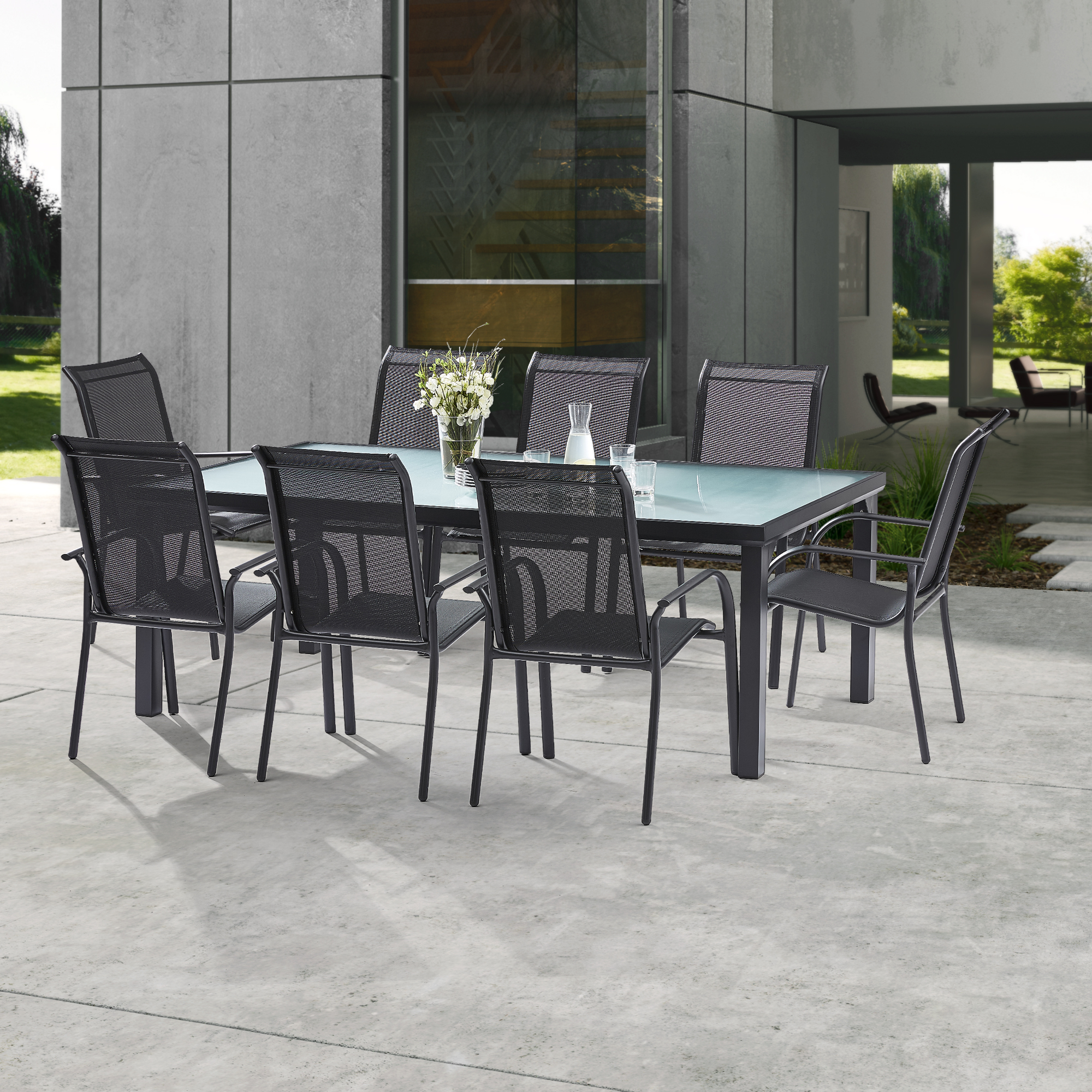 Salon de jardin en aluminium 8 personnes blacksun