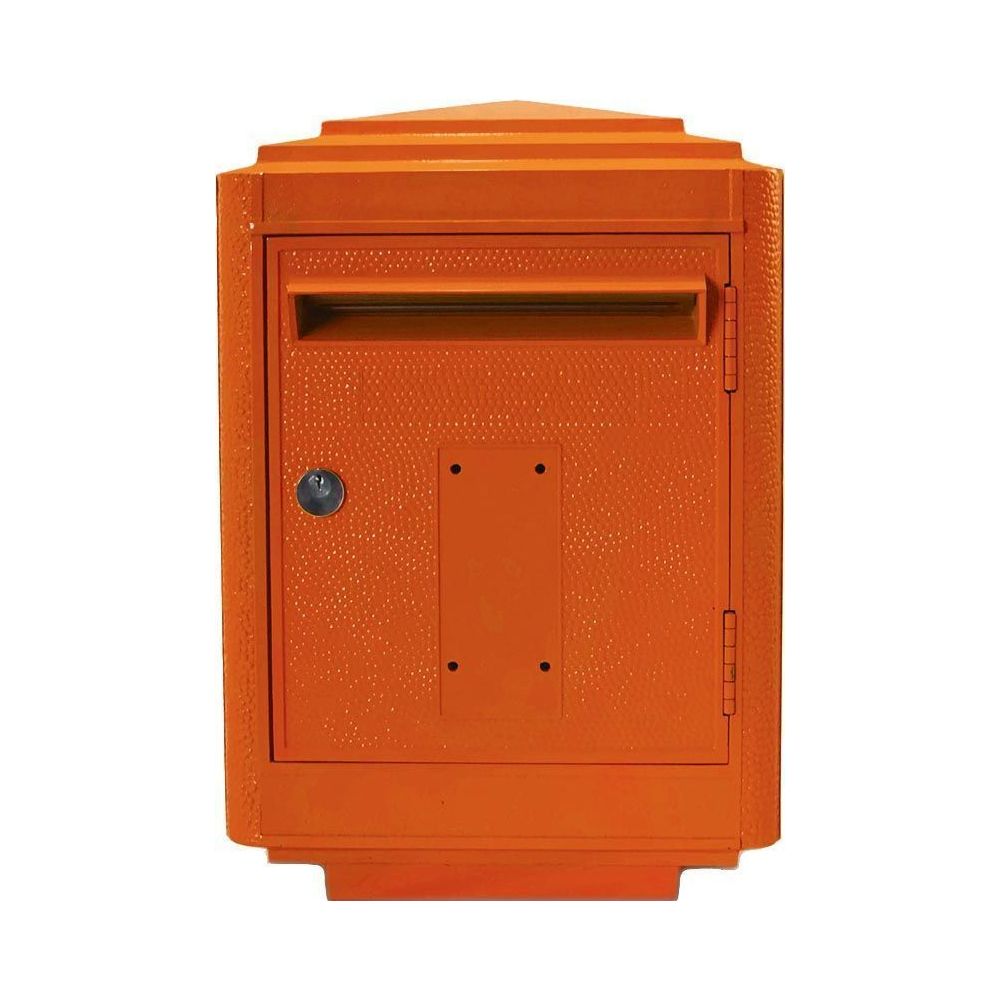 Boîte aux lettres en aluminium grand modèle 1950 orange