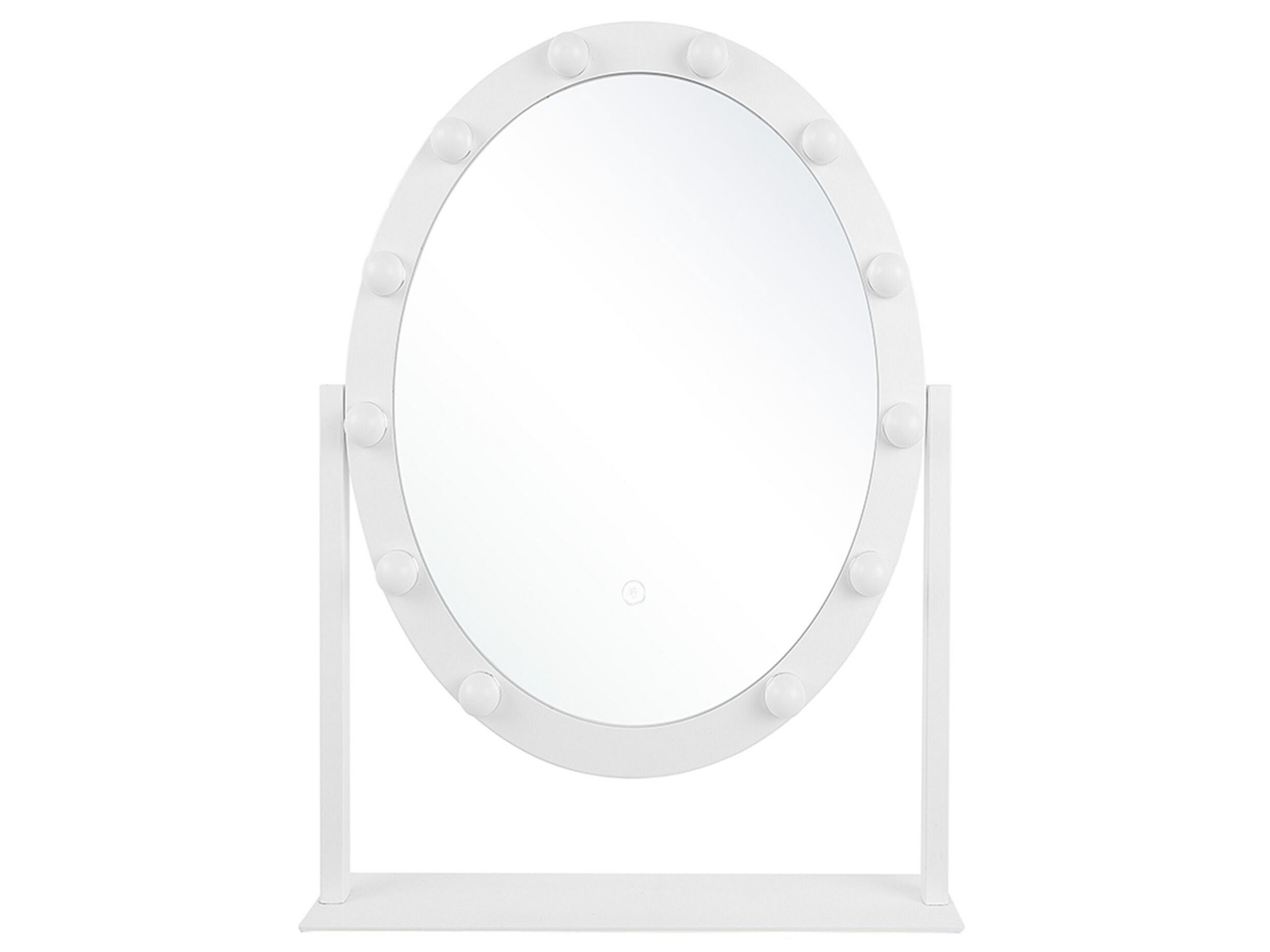 Miroir de table en métal blanc 60x55