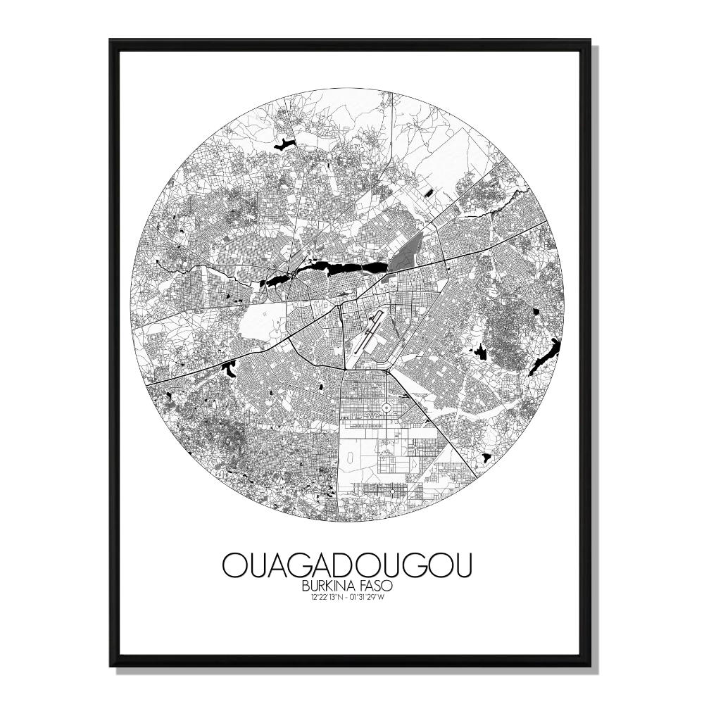 OUAGADOUGOU - Carte City Map Rond 40x50 OUAGADOUGOU - Carte City Map Rond 40x50