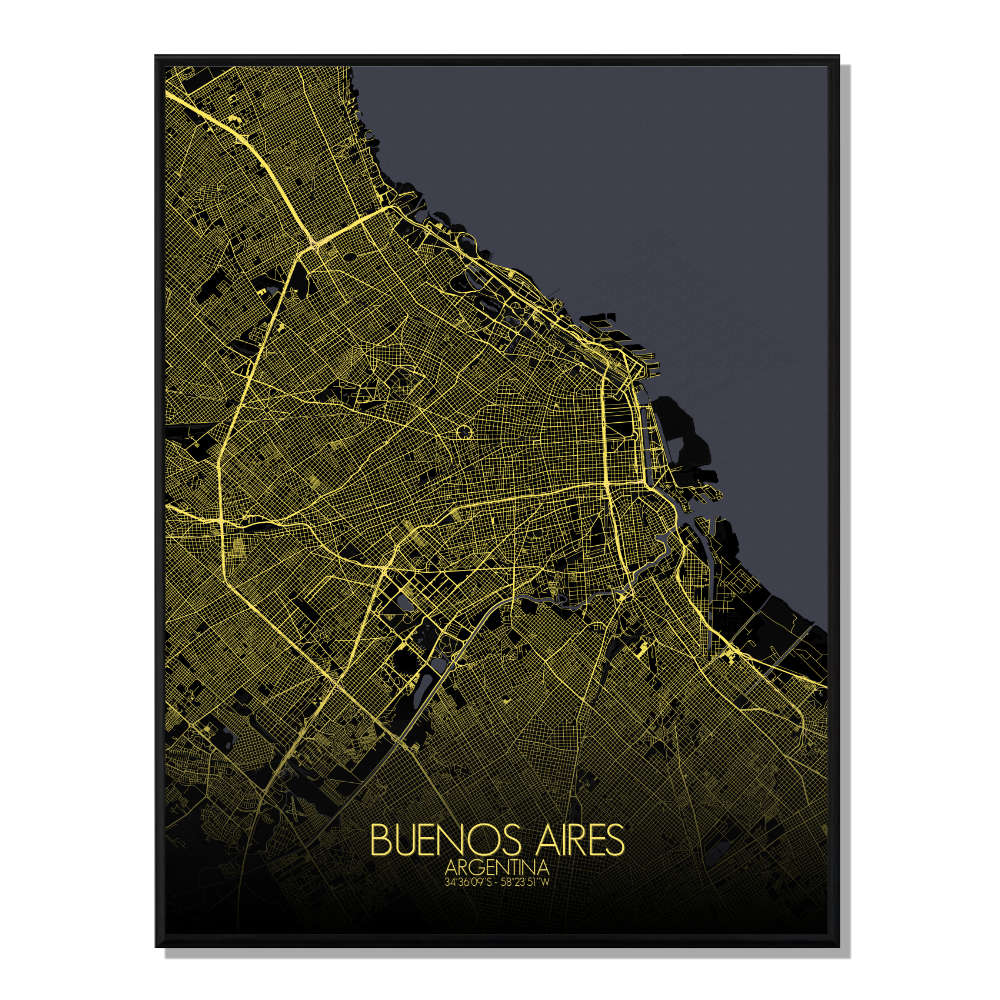 BUENOS AIRES - City Map Nuit 40x50cm