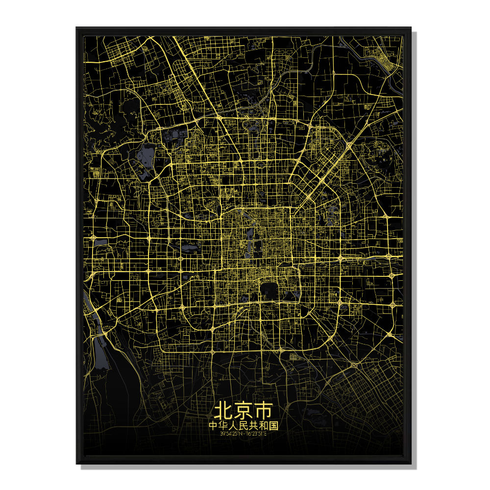 BEIJING - Carte City Map Nuit 40x50cm BEIJING - Carte City Map Nuit 40x50cm