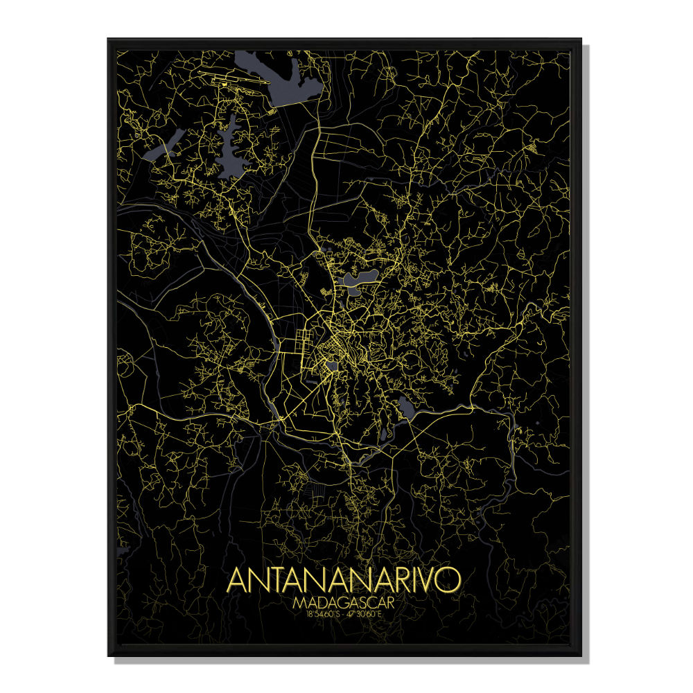 ANTANANARIVO - City Map Nuit 40x50cm ANTANANARIVO - City Map Nuit 40x50cm