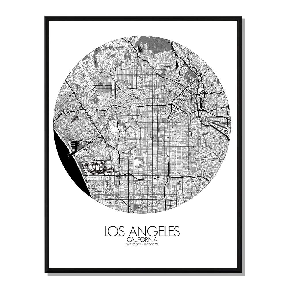LOS ANGELES - Carte City Map Rond 40x50 LOS ANGELES - Carte City Map Rond 40x50