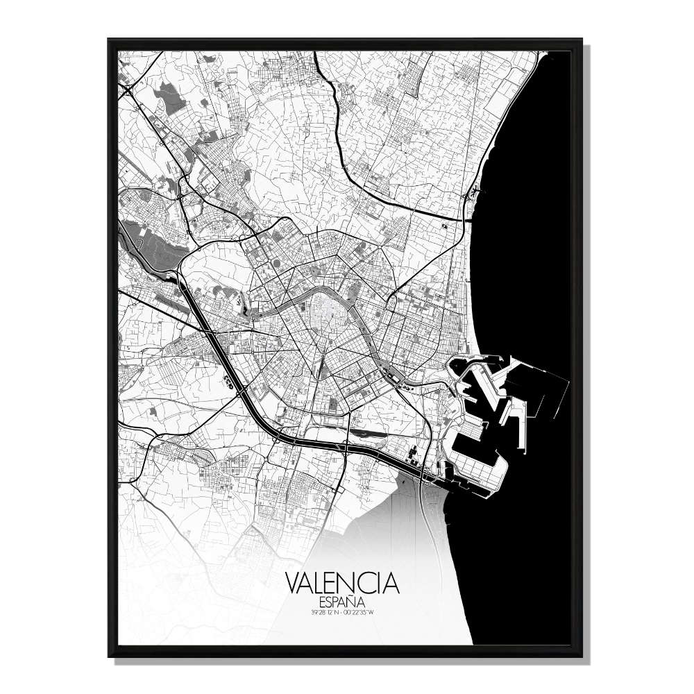VALENCE - Carte City Map B&N 40x50cm VALENCE - Carte City Map B&N 40x50cm