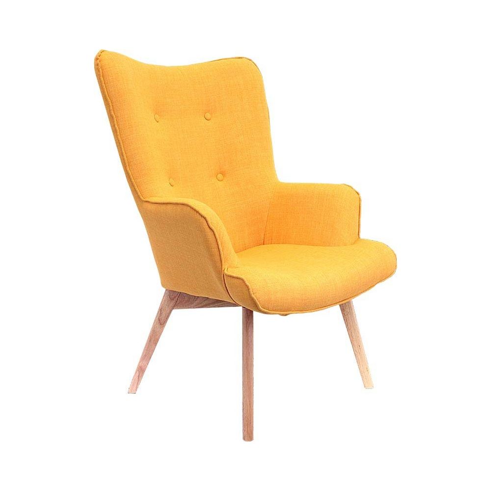 Fauteuil en tissu style scandinave Helsinki jaune Fauteuil en tissu style scandinave Helsinki jaune