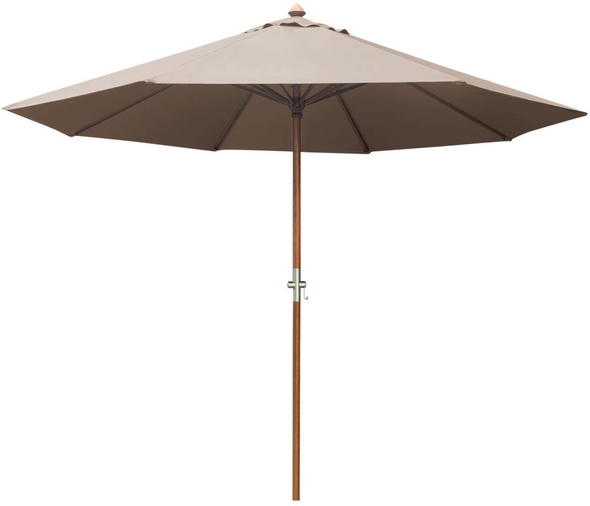 Parasol en bois 350 cm avec manivelle june taupe