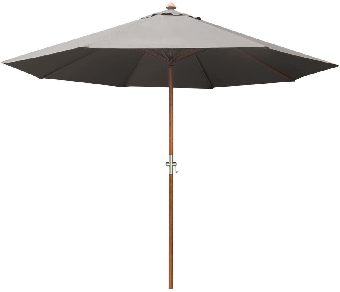 Parasol en bois 350 cm avec manivelle june gris