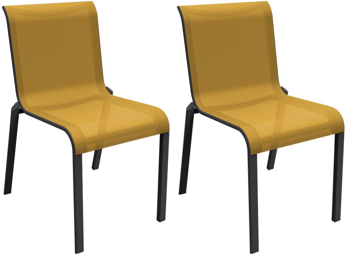 Chaises pour l'extérieur en aluminium cauro (lot de 2) graphite et mou
