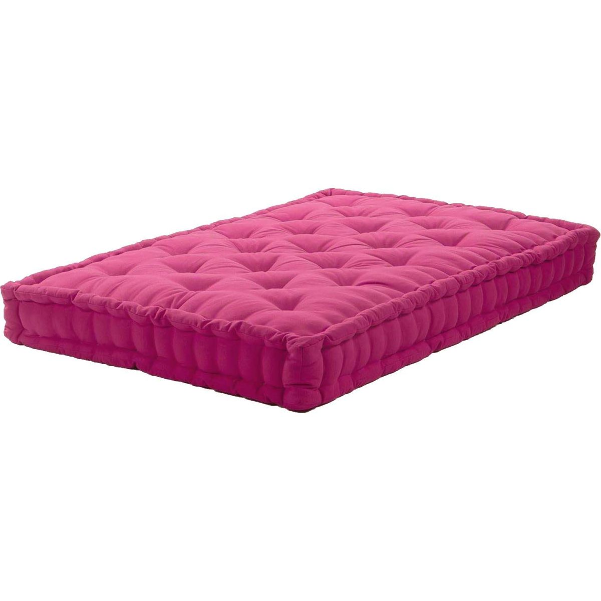 Coussin de palette en coton coloré 120 x 60 cm fuchsia