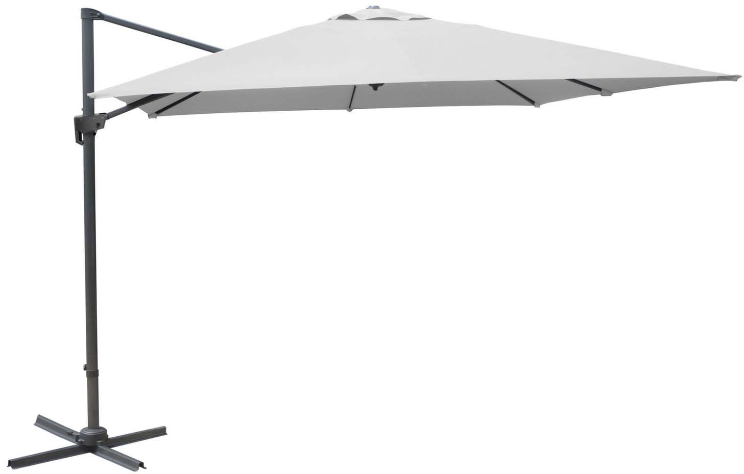 Parasol déporté en aluminium 3x3m dom blanc