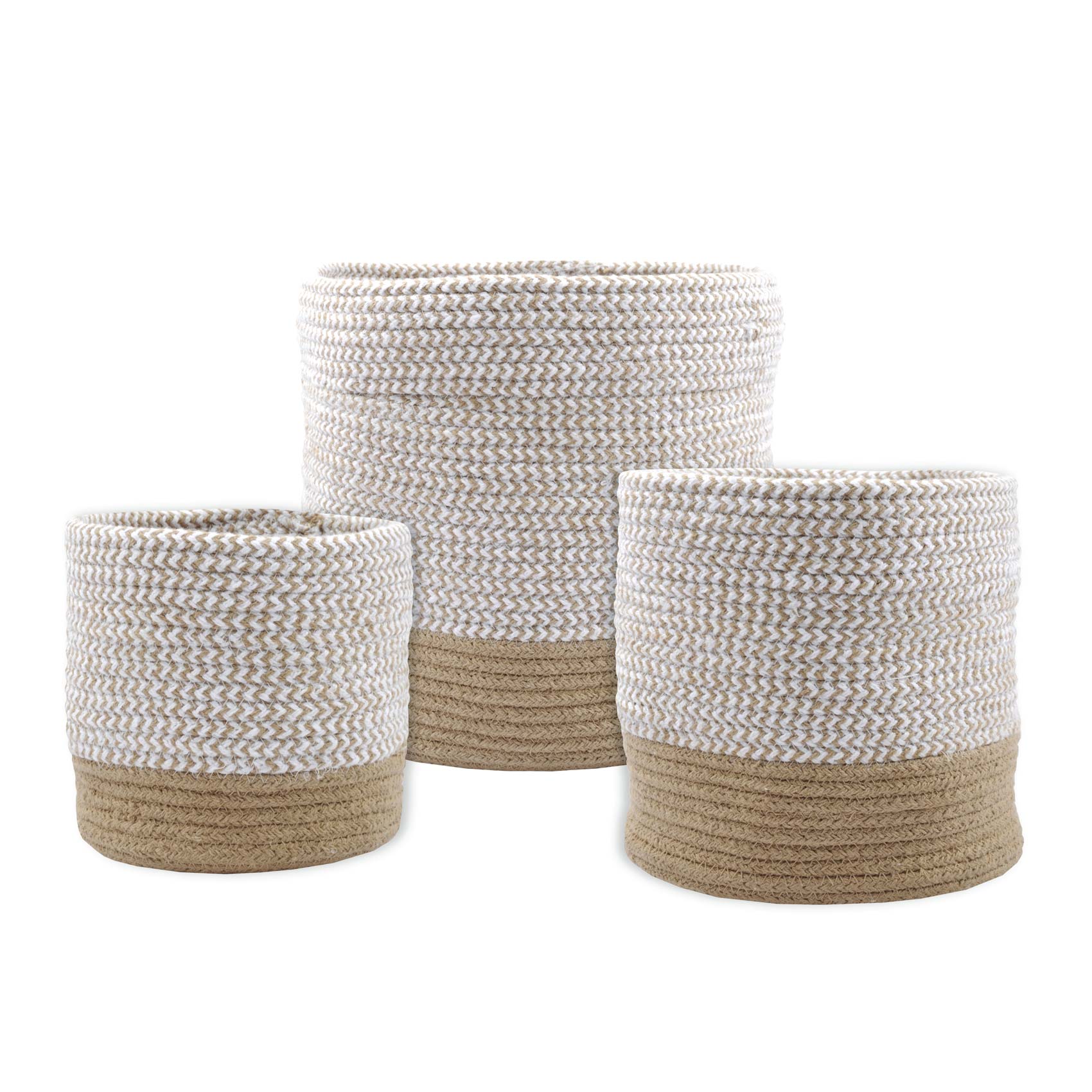 Paniers ou cache-pot en coton - Lot de 3 Paniers ou cache-pot en coton - Lot de 3