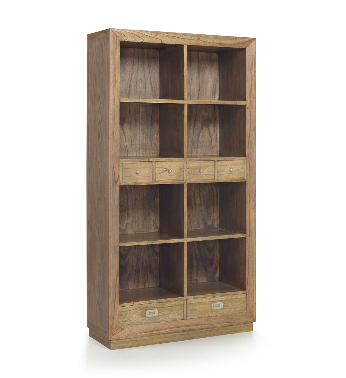 Bibliothèque en bois de mindi beige 8 espaces H 190 cm