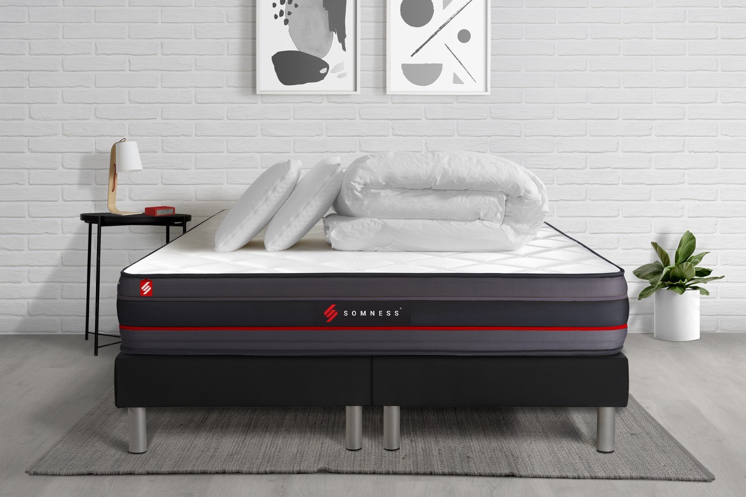 Pack matelas 160x200 double sommiers oreiller couette Pack matelas 160x200 double sommiers oreiller couette
