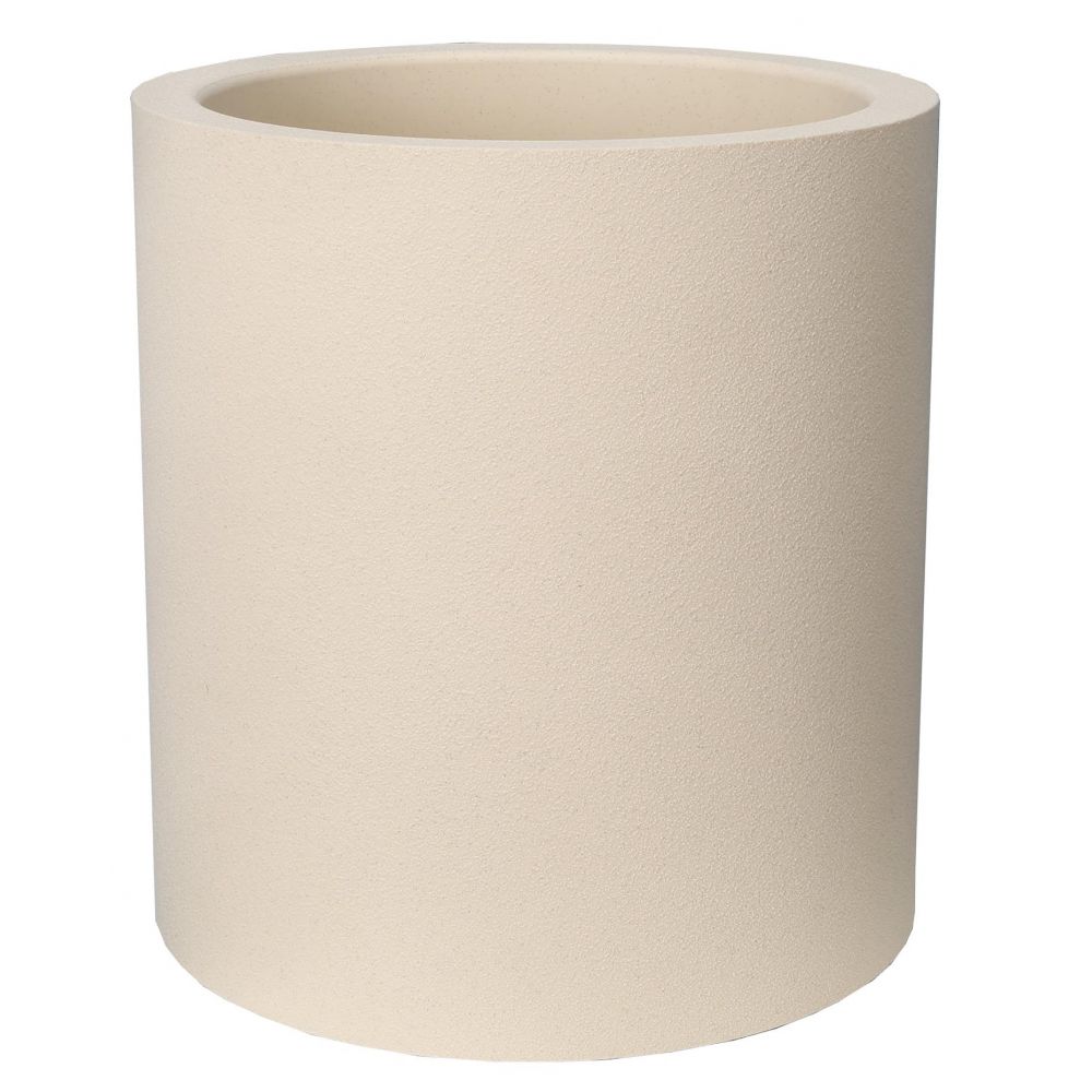 Pot en plastique rond aspect granit 30 cm beige Pot en plastique rond aspect granit 30 cm beige