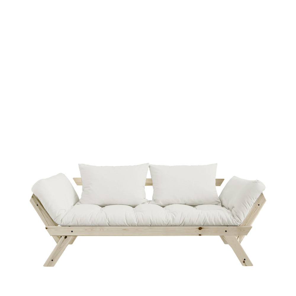 Canapé 2 places en bois et tissu – Naturel