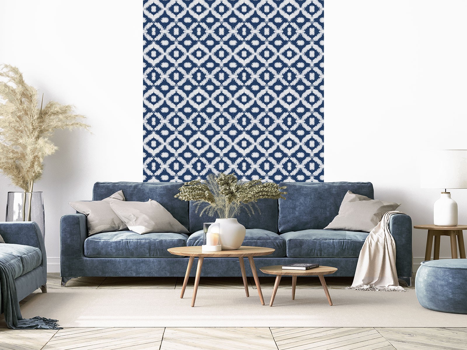 Papier peint adhésif Shibori bleu cobalt 60cmx2m50 Papier peint adhésif Shibori bleu cobalt 60cmx2m50