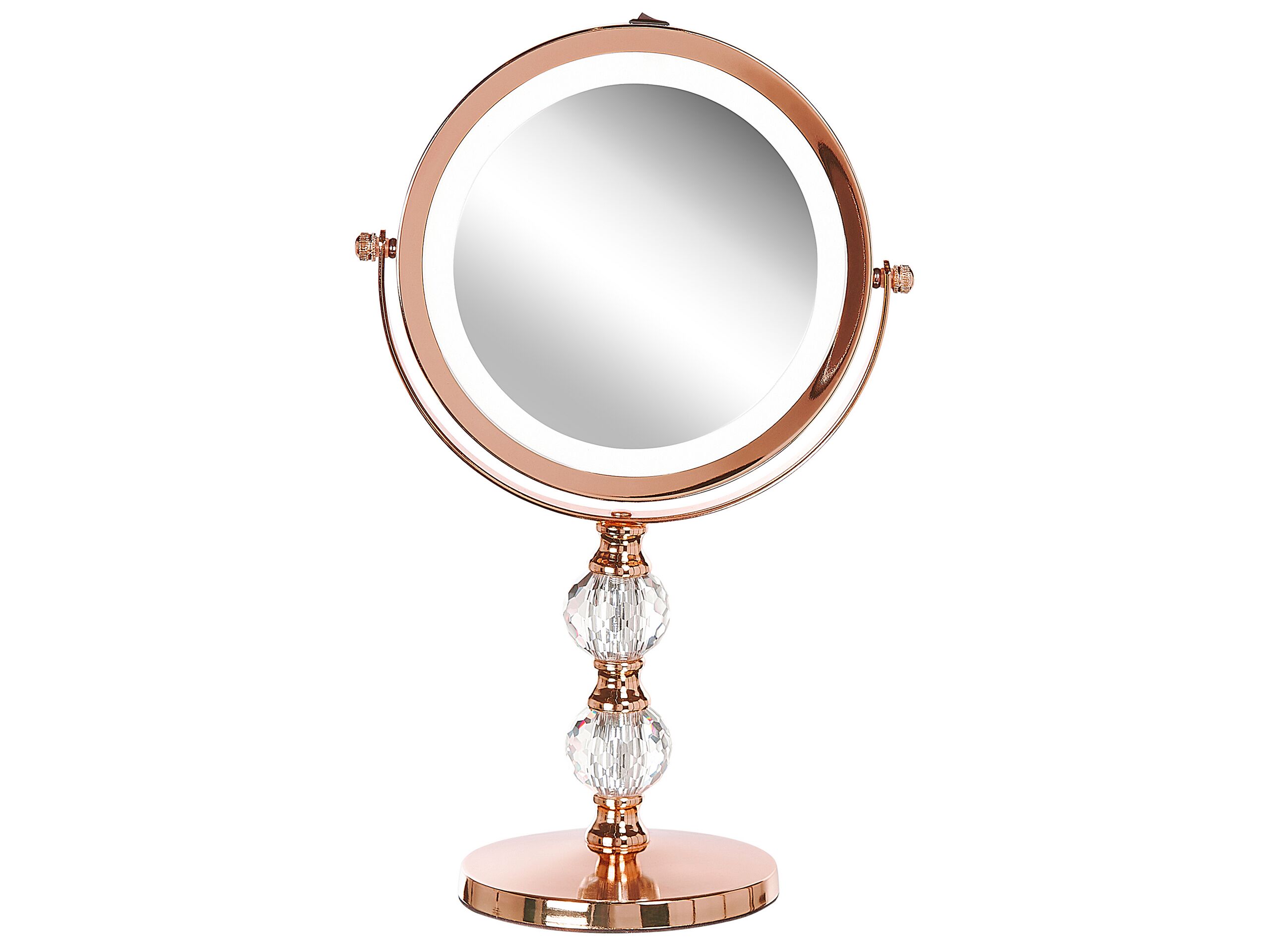 Miroir de table en métal rose doré 34x18