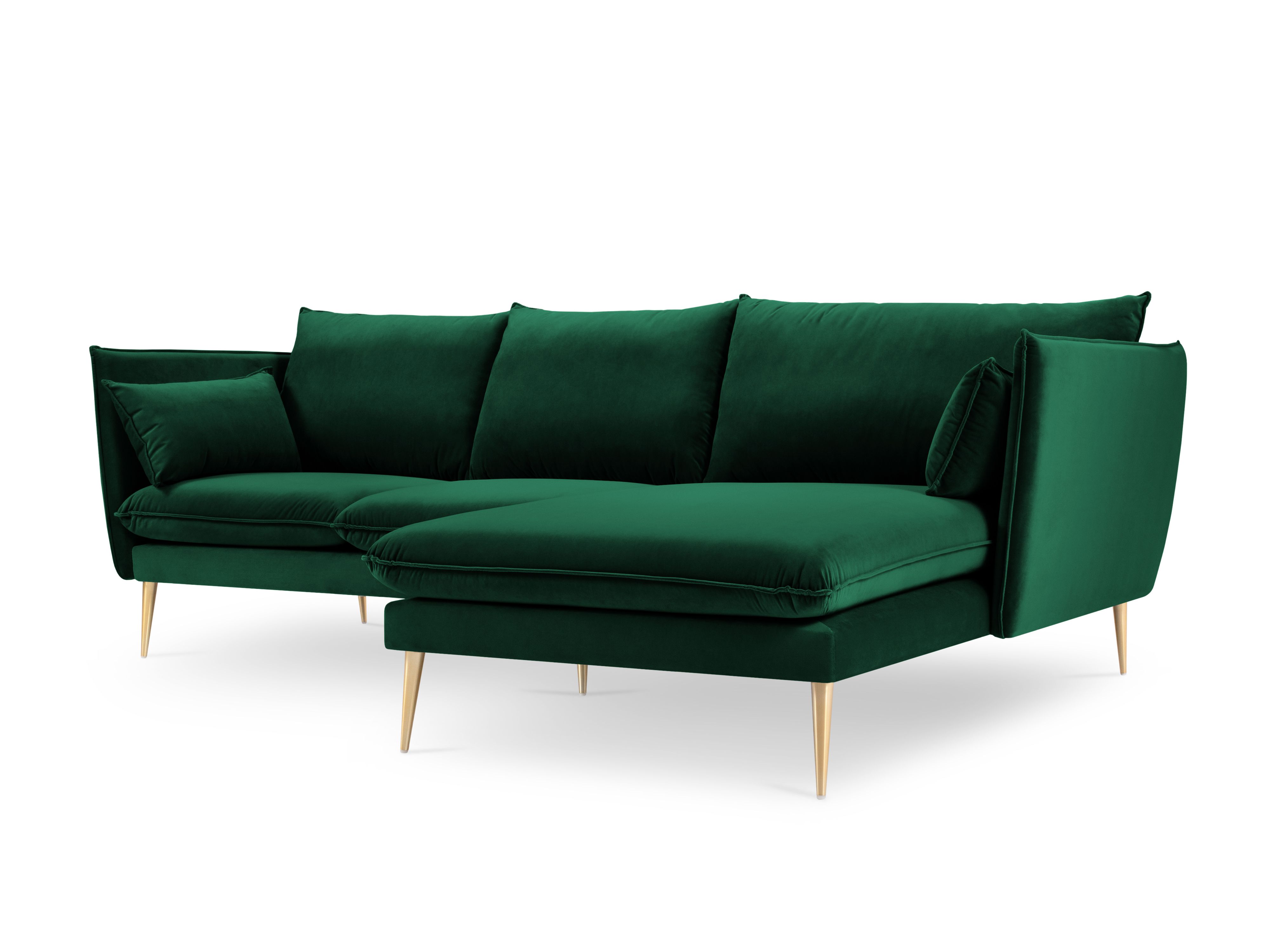 Canapé d'angle 4 places Noir Velours Design Confort Promotion
