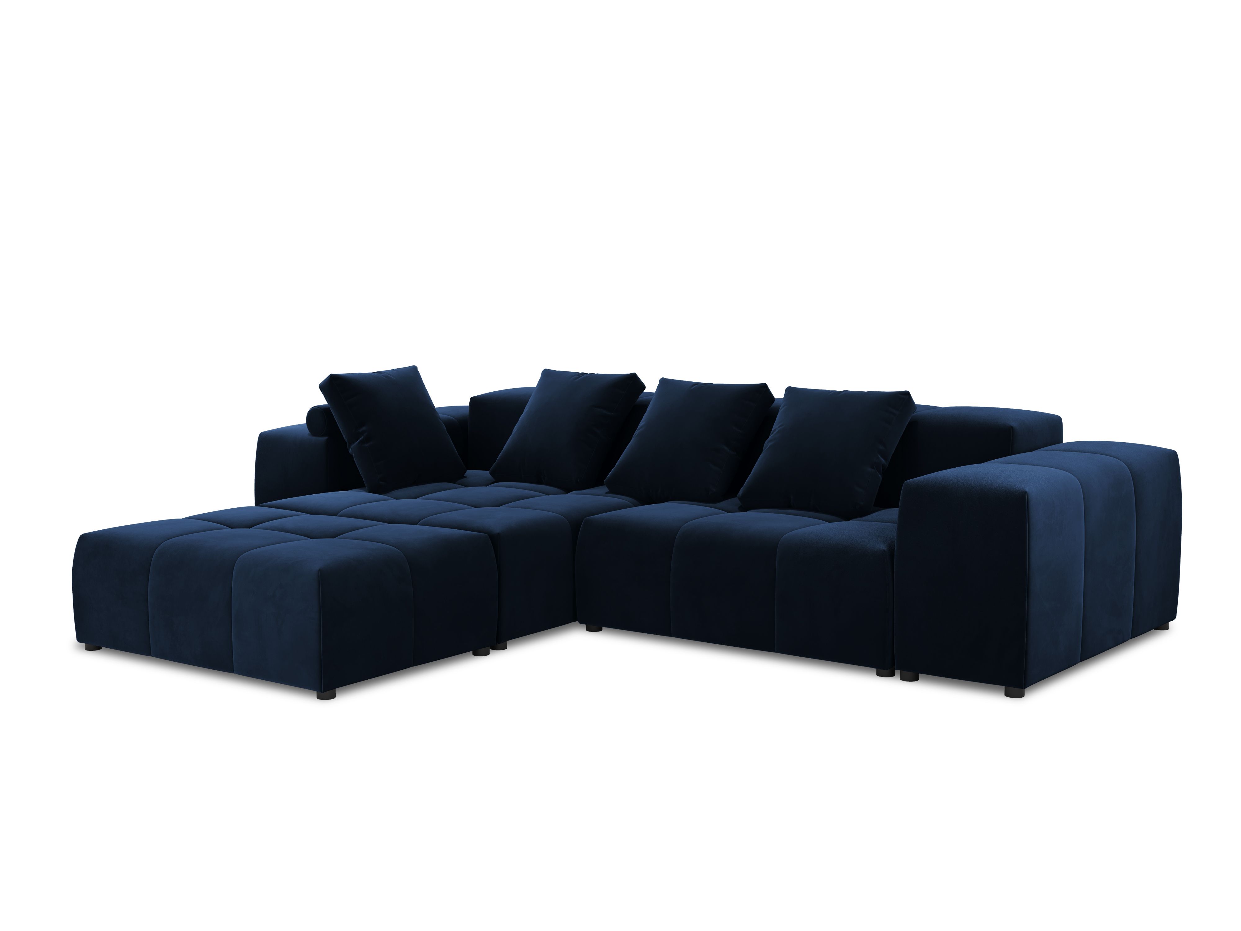 Canapé d'angle 5 places Bleu Tissu Moderne Confort Promotion