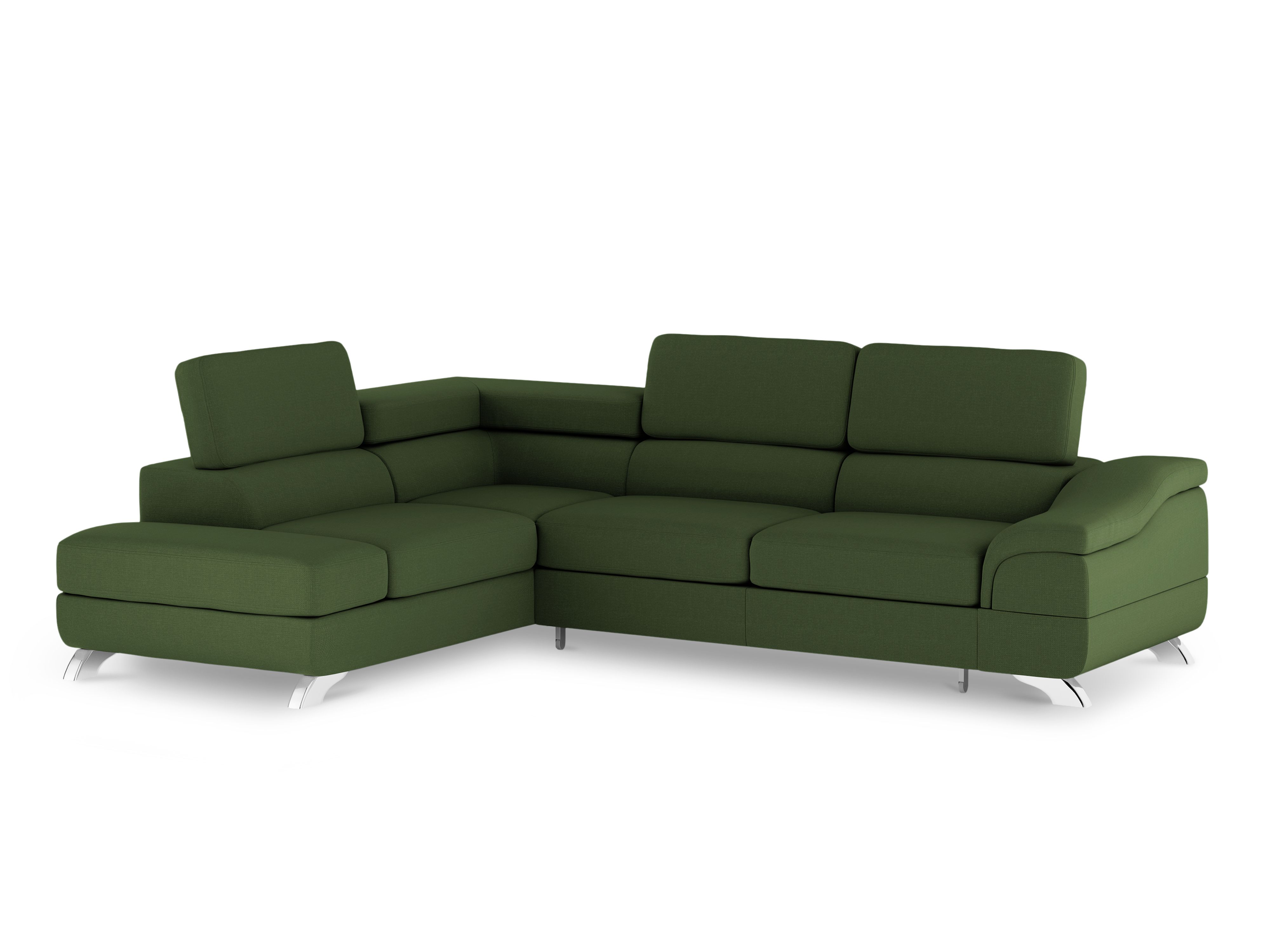 Canapé d'angle 5 places Tissu Moderne Grand Vert Promotion
