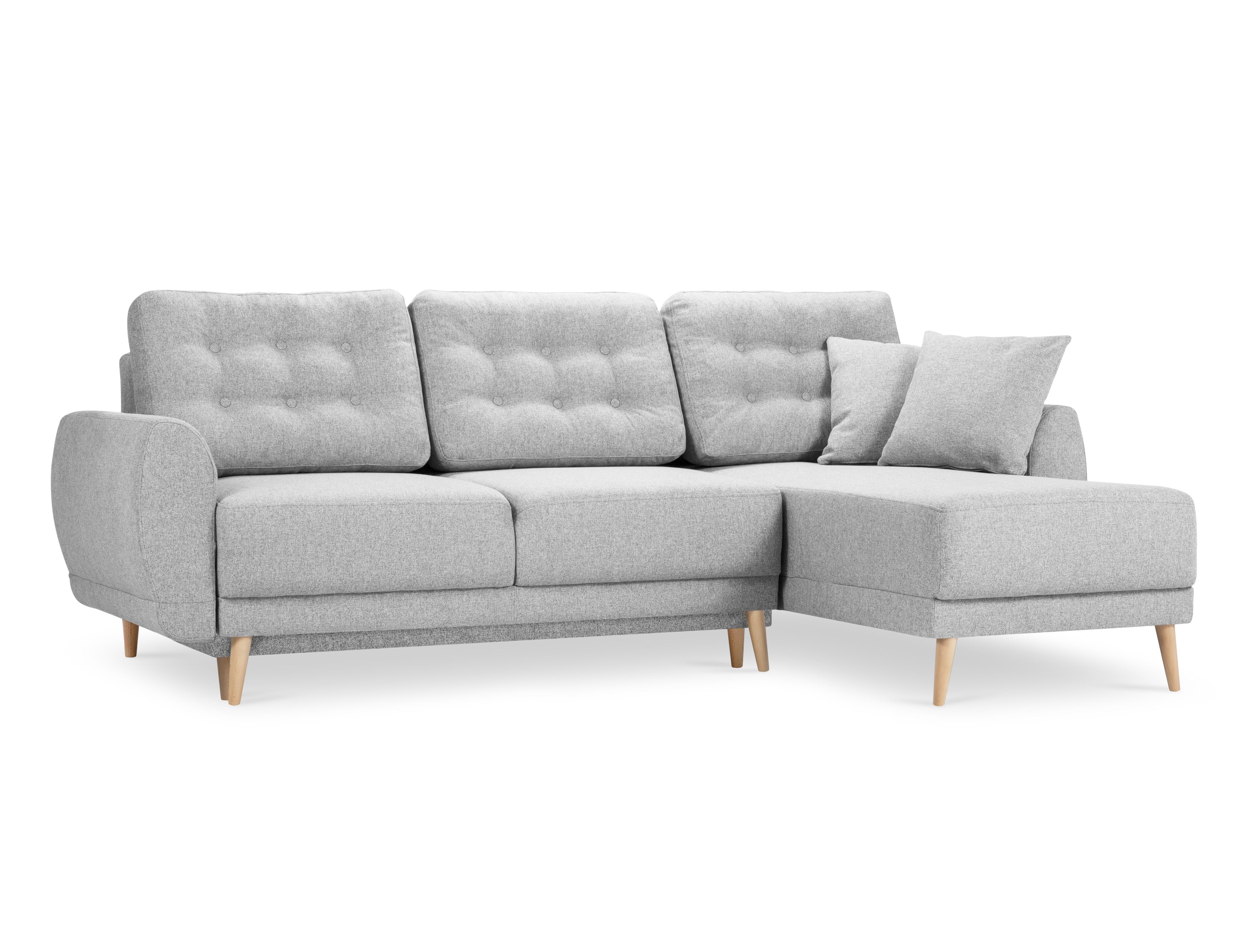 Canapé d'angle 4 places Gris Tissu Moderne Confort Promotion