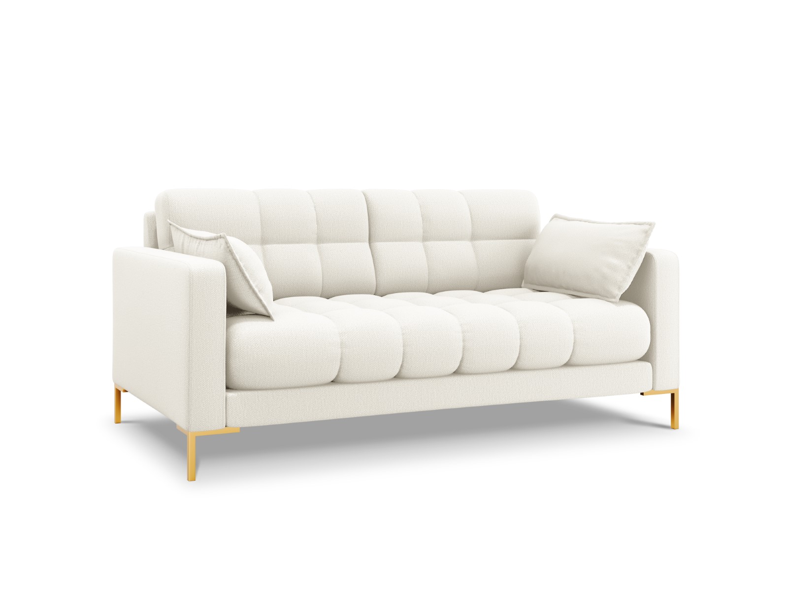 Canapé 2 places en tissu structuré beige clair