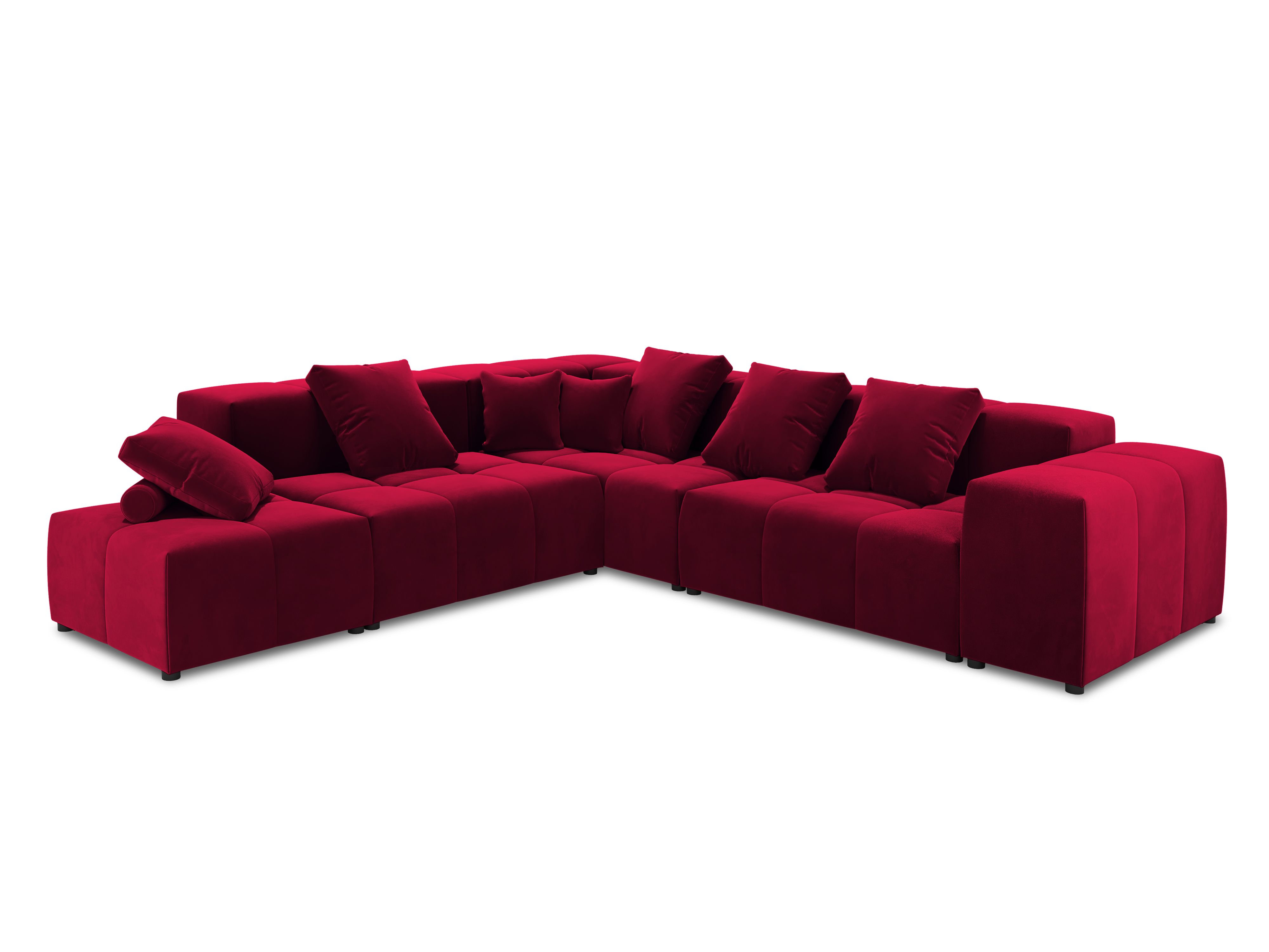Canapé d'angle 5 places Rouge Tissu Moderne Confort Promotion