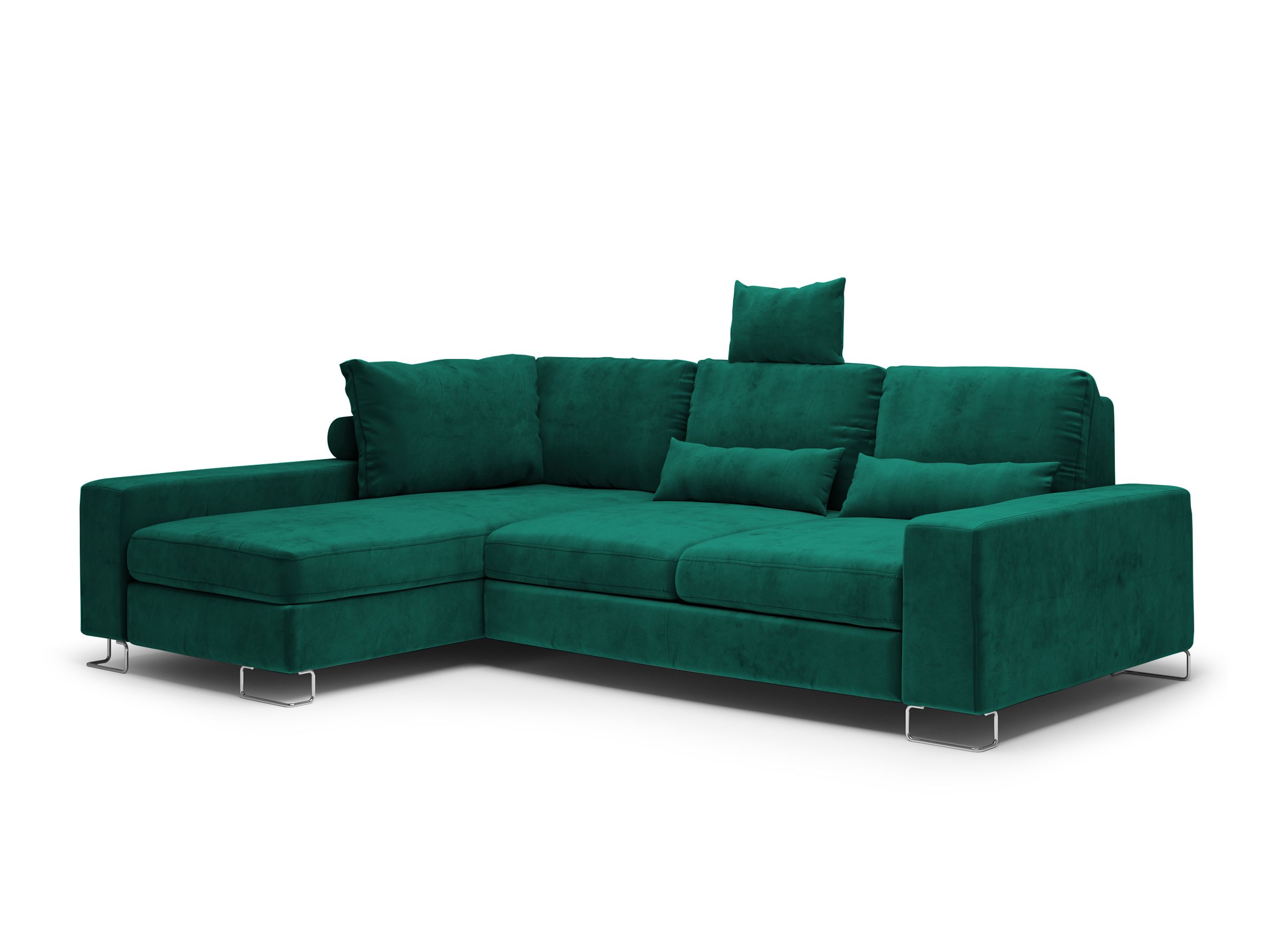 Canapé d'angle 4 places Velours Moderne Confort Vert Promotion