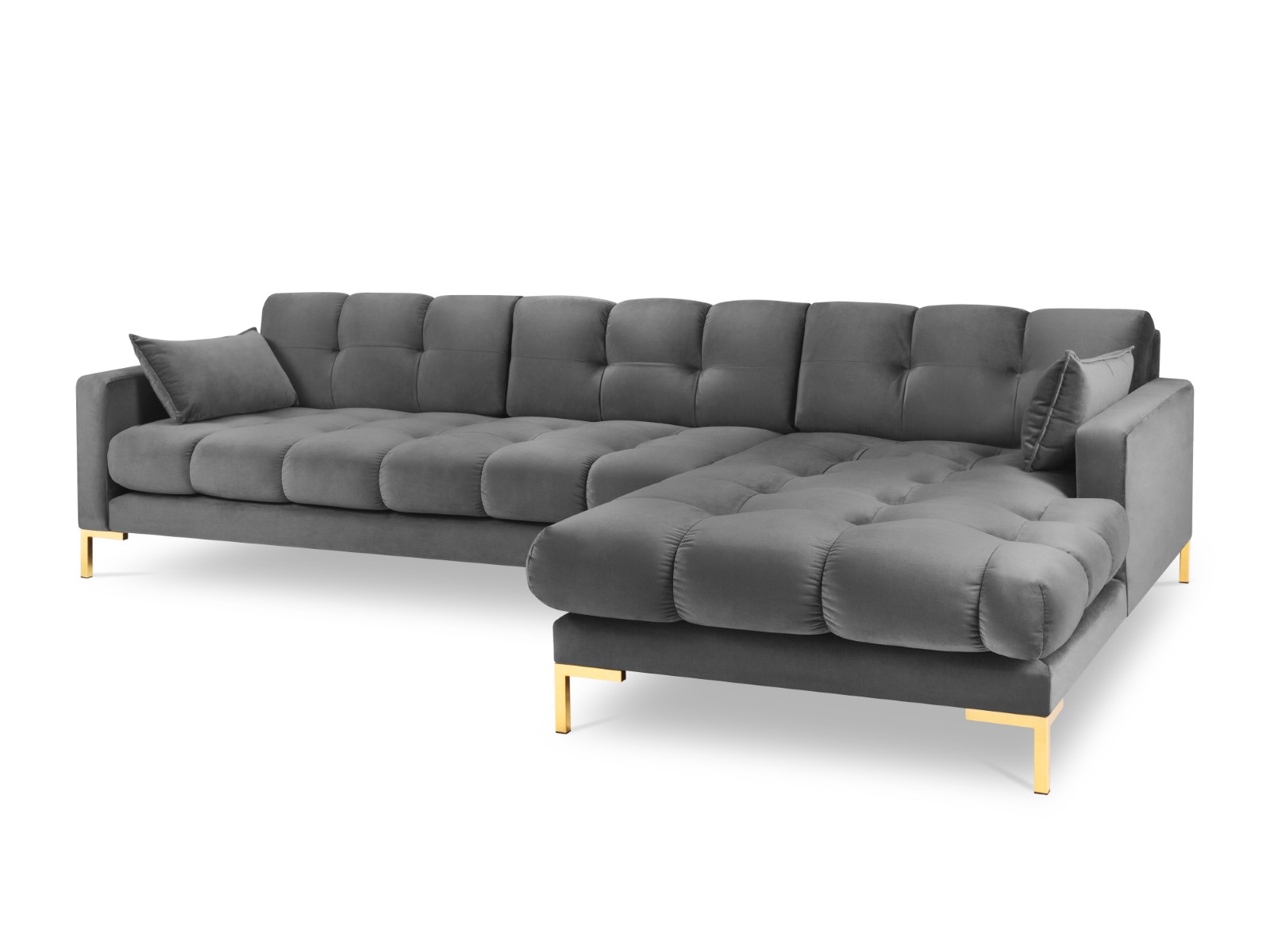 Canapé d'angle 5 places Noir Velours Moderne Confort Promotion