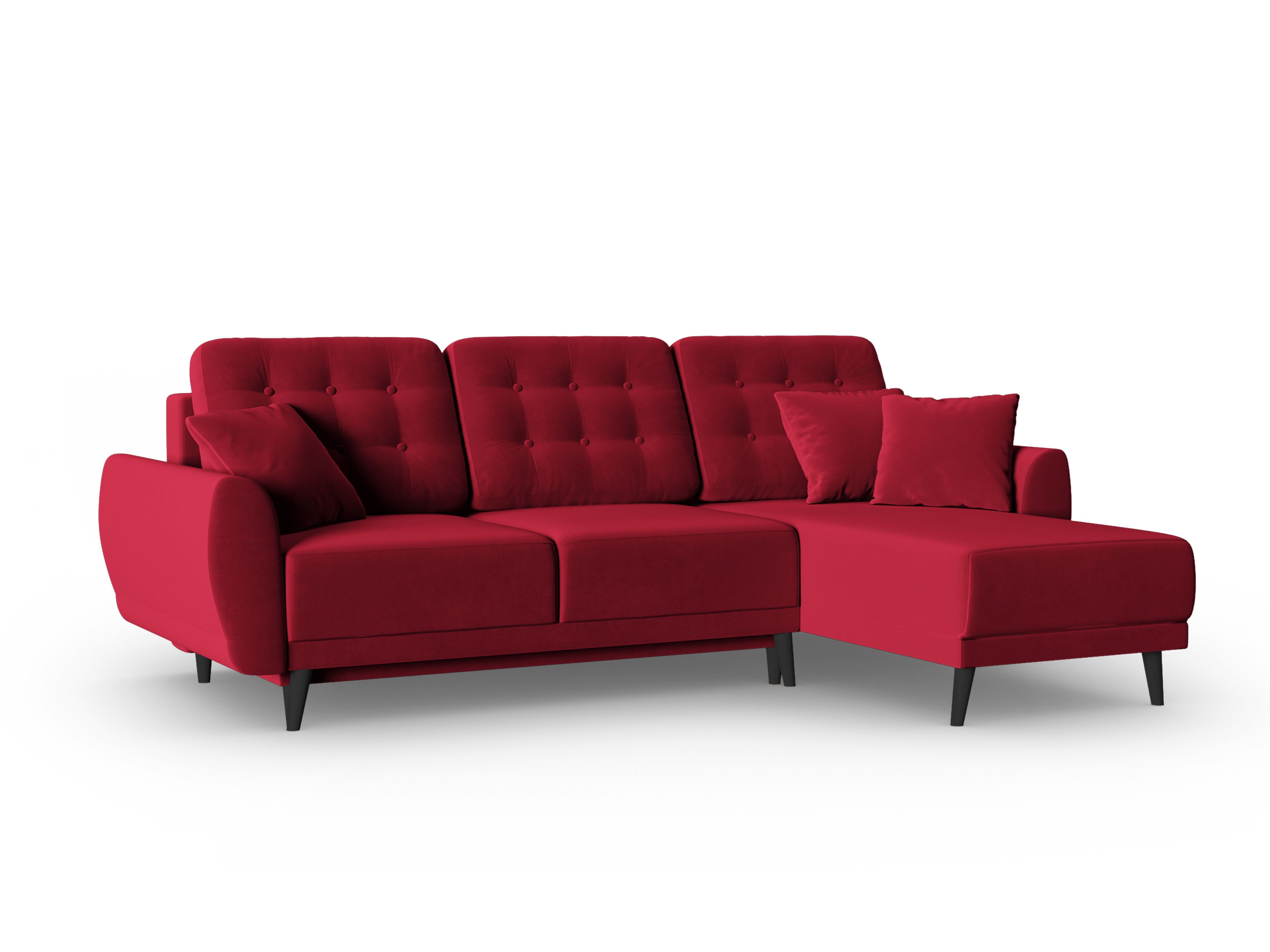 Canapé d'angle 4 places Rouge Tissu Moderne Confort