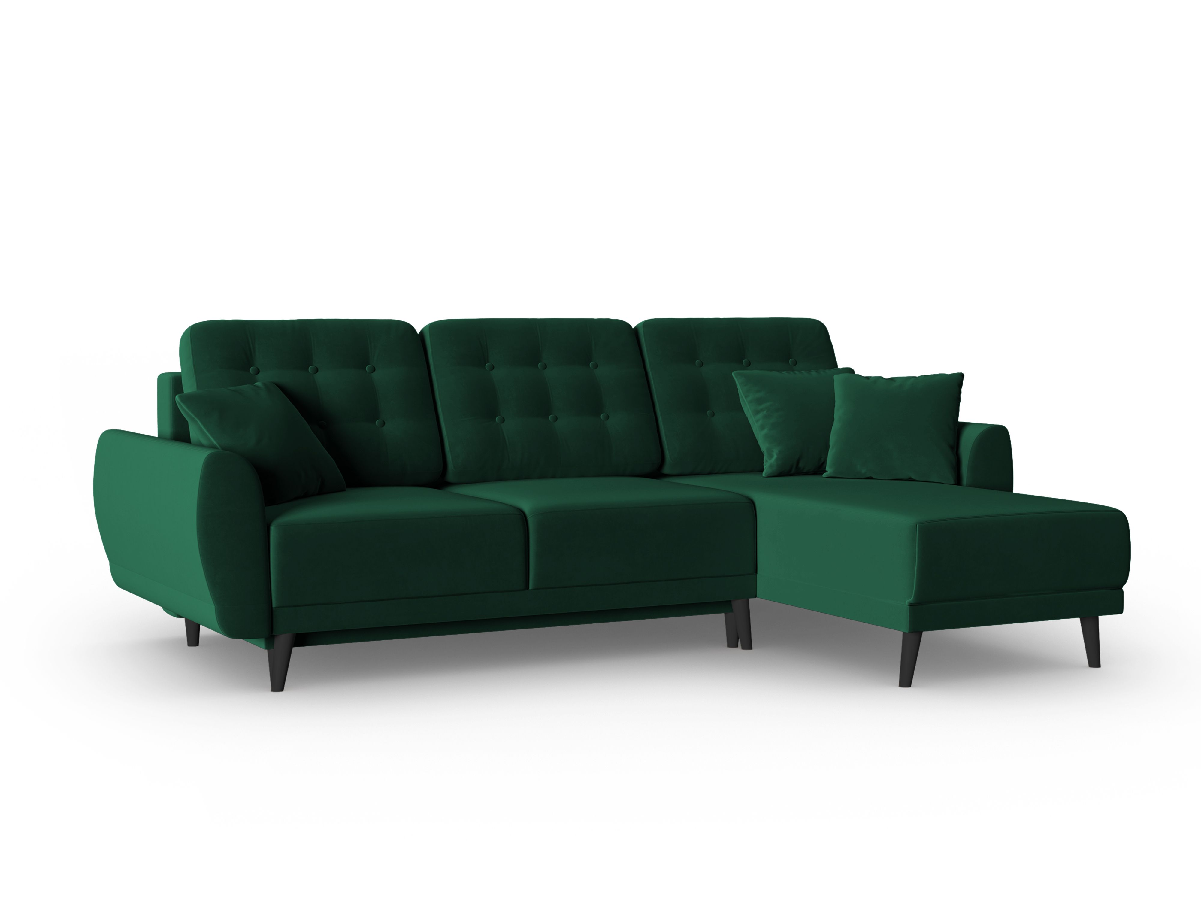Canapé d'angle 4 places Tissu Moderne Confort Vert