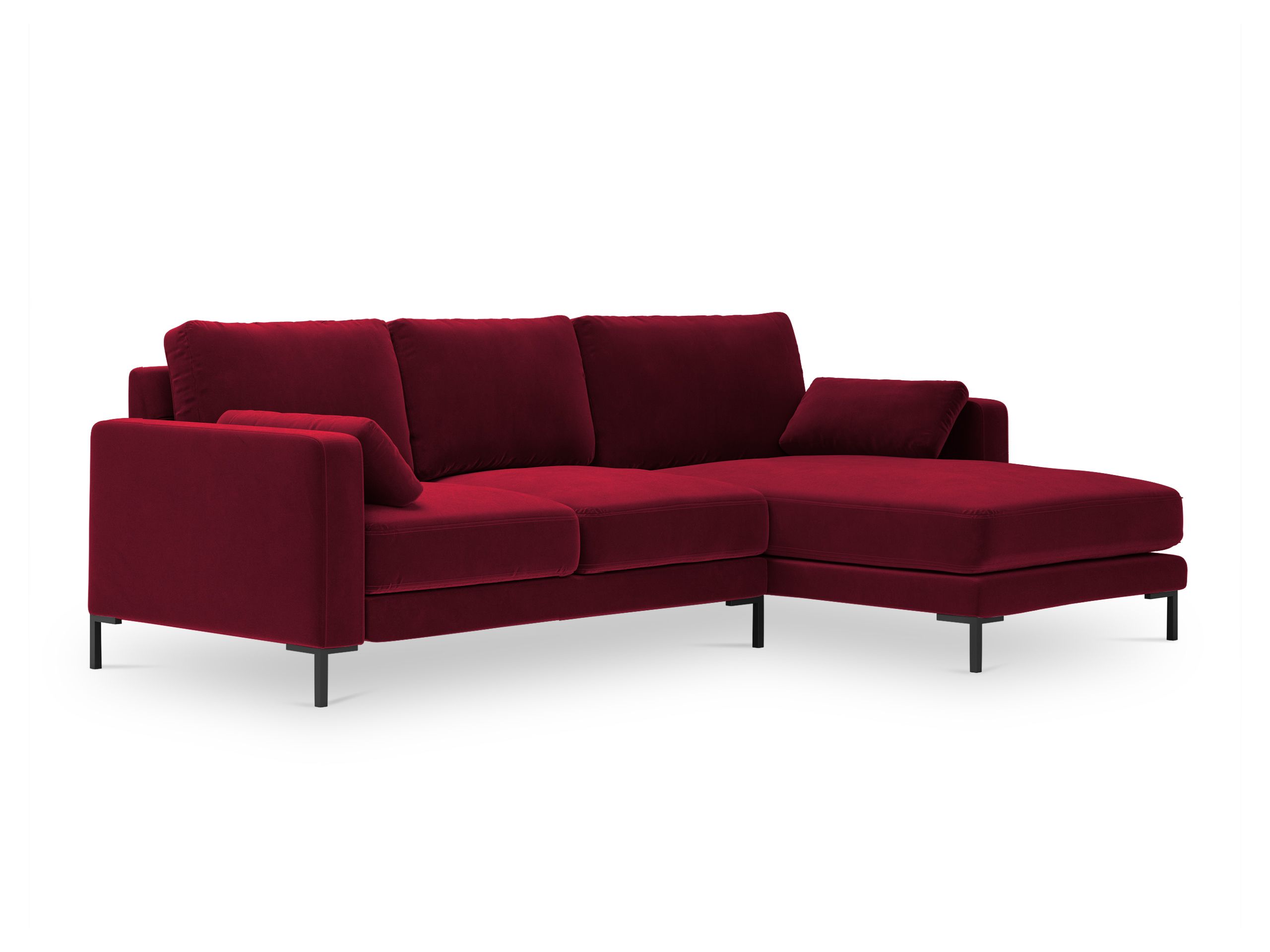 Canapé d'angle 4 places Rouge Tissu Design Confort Promotion