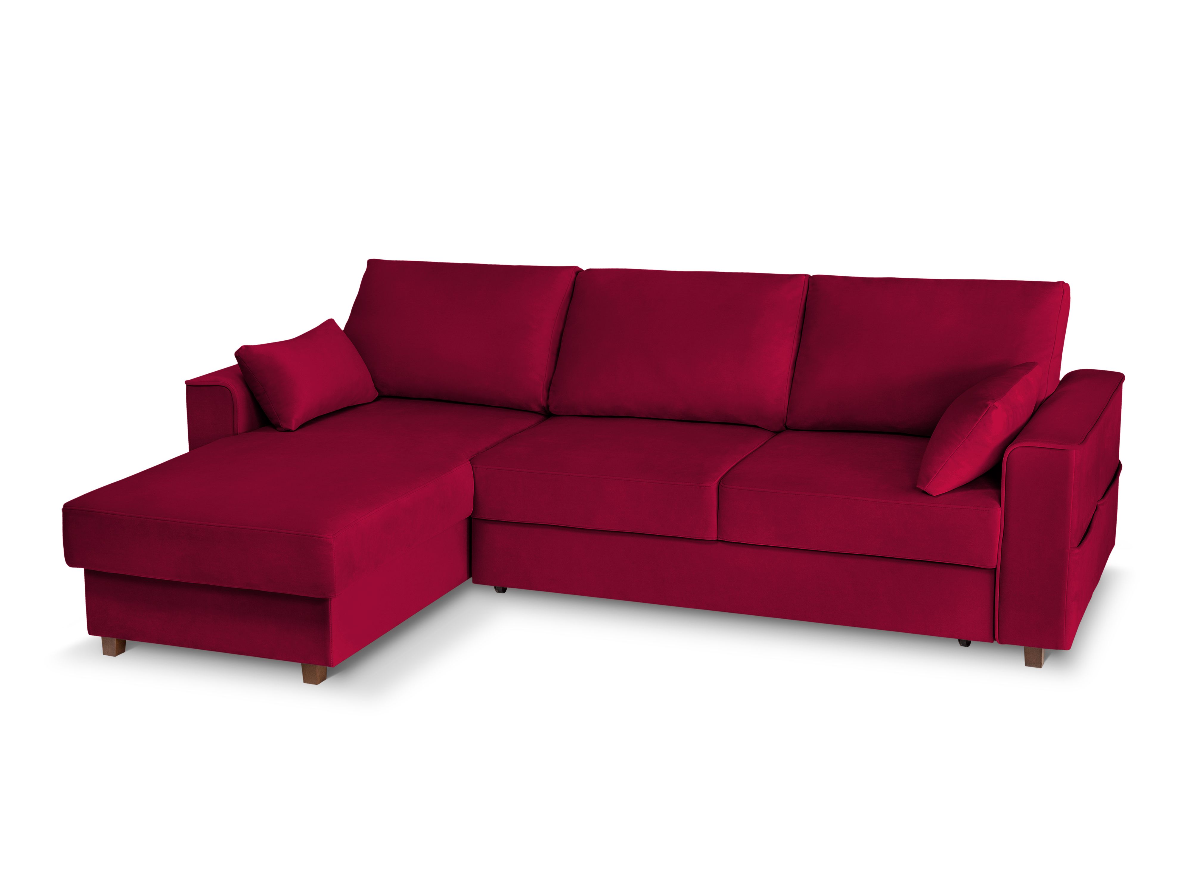 Canapé d'angle 4 places Rouge Moderne Confort