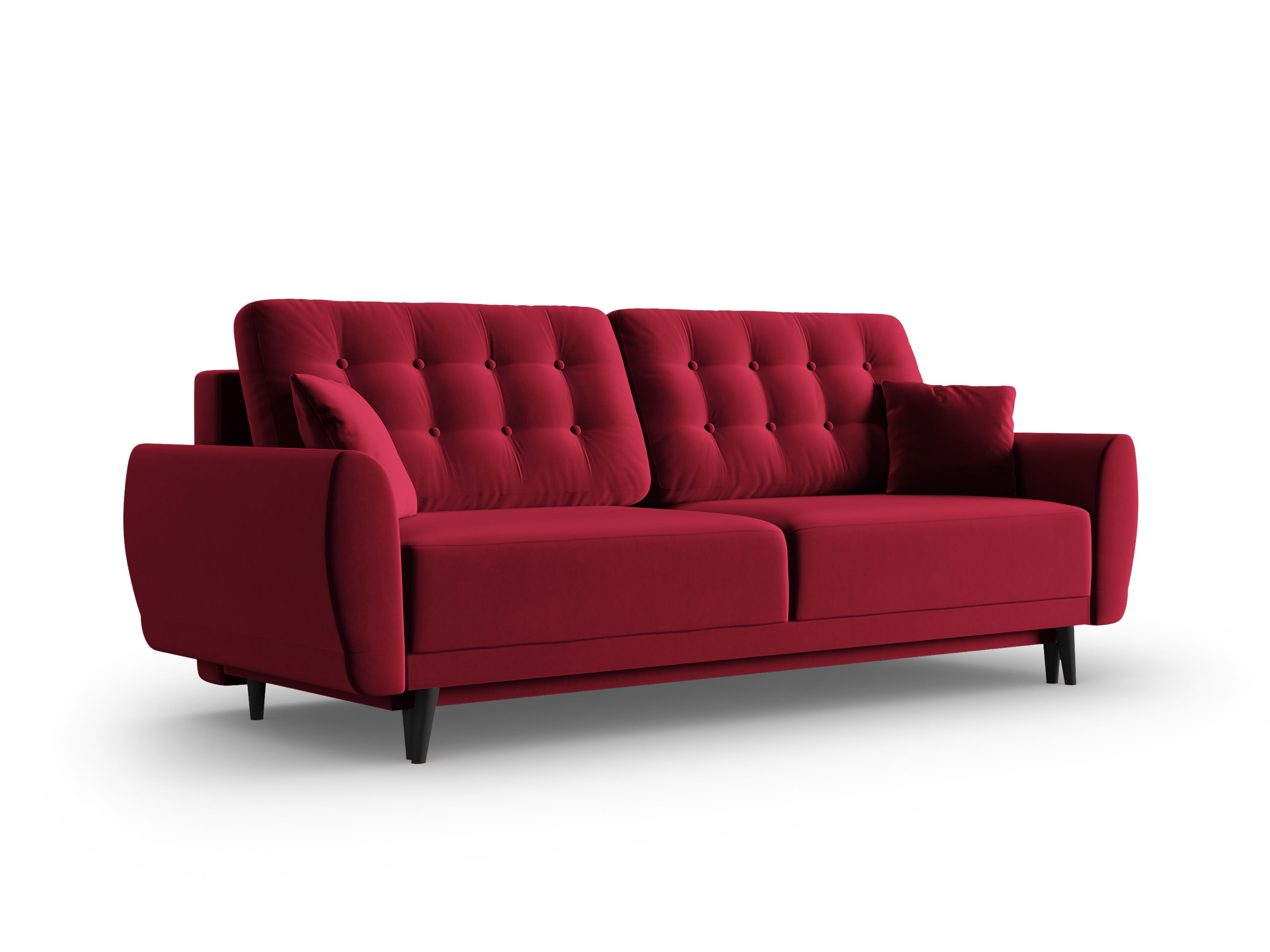 Canapé droit 3 places Rouge Tissu Moderne Confort