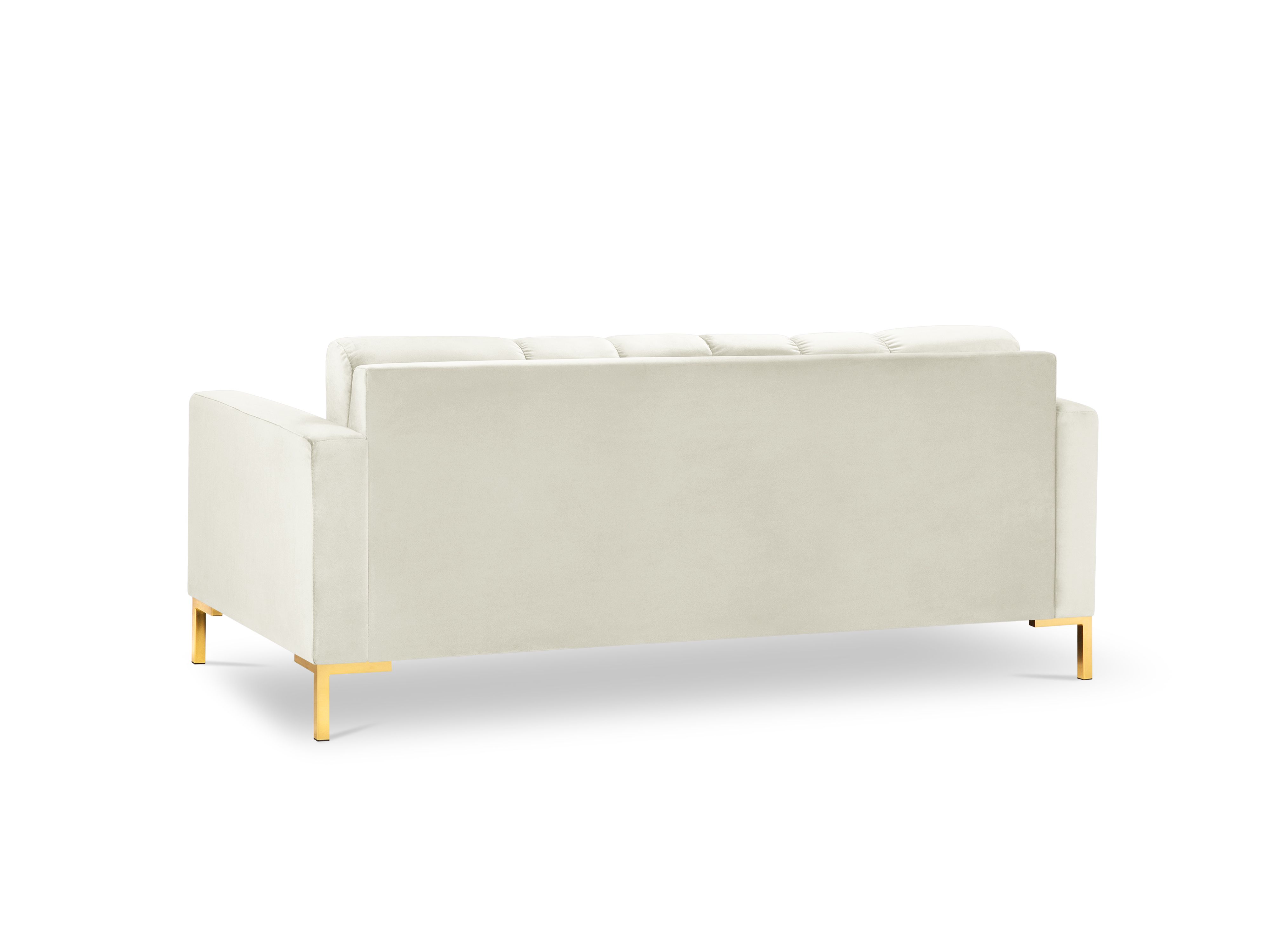 Canapé 2 places en velours beige clair - Vue supplémentaire 2