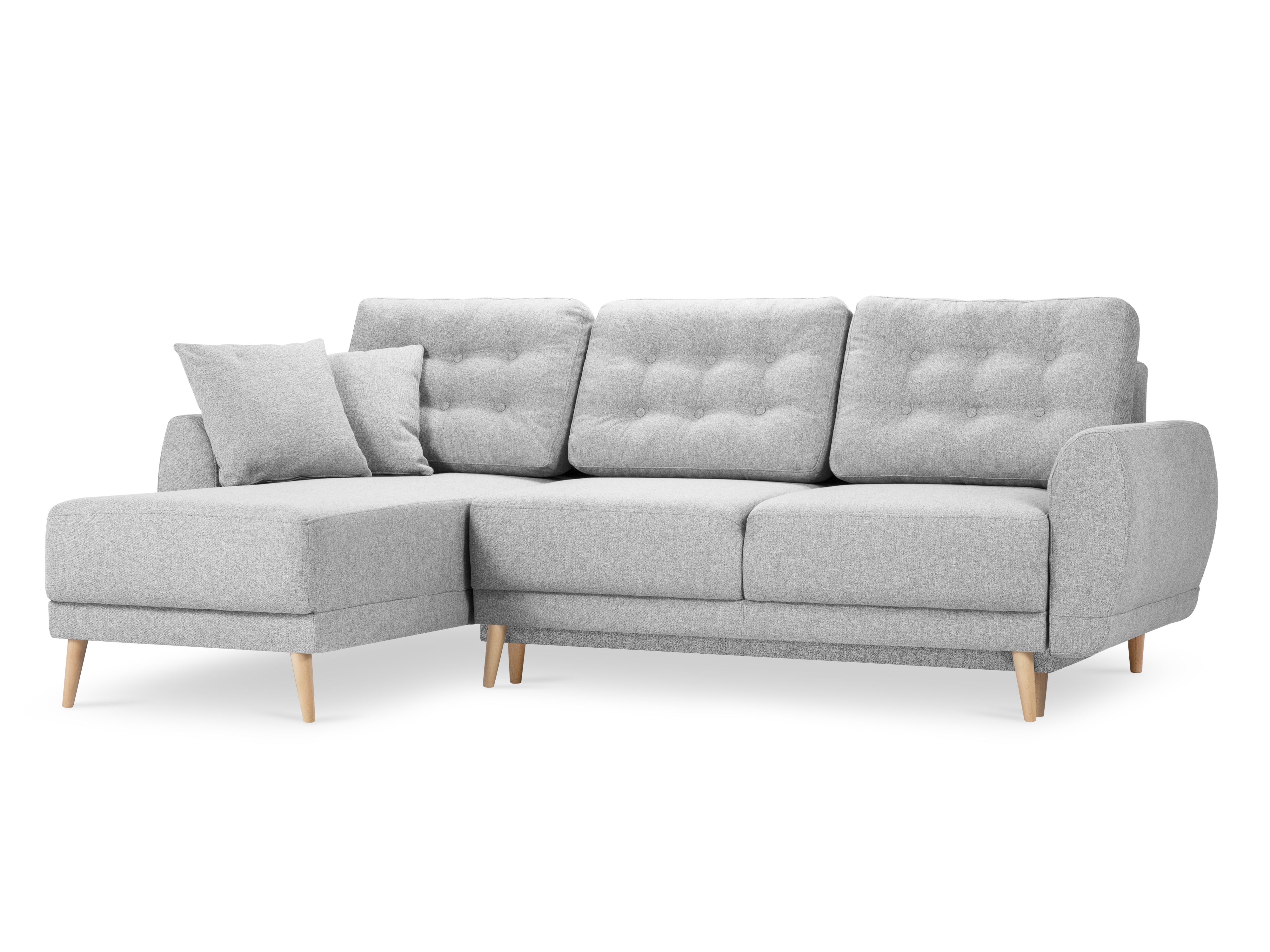 Canapé d'angle 4 places Gris Tissu Moderne Confort Promotion