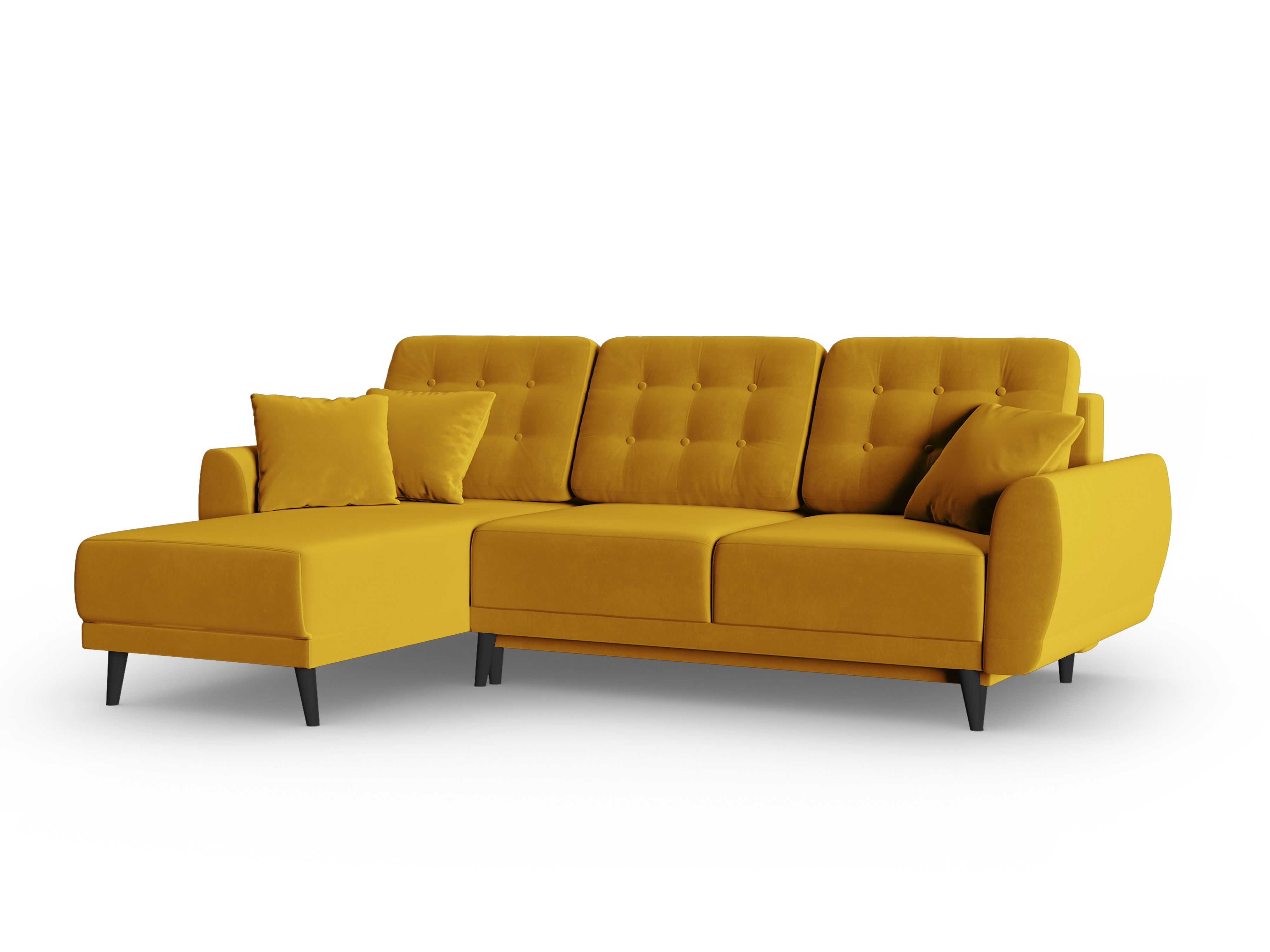 Canapé d'angle 4 places Jaune Tissu Moderne Confort Promotion