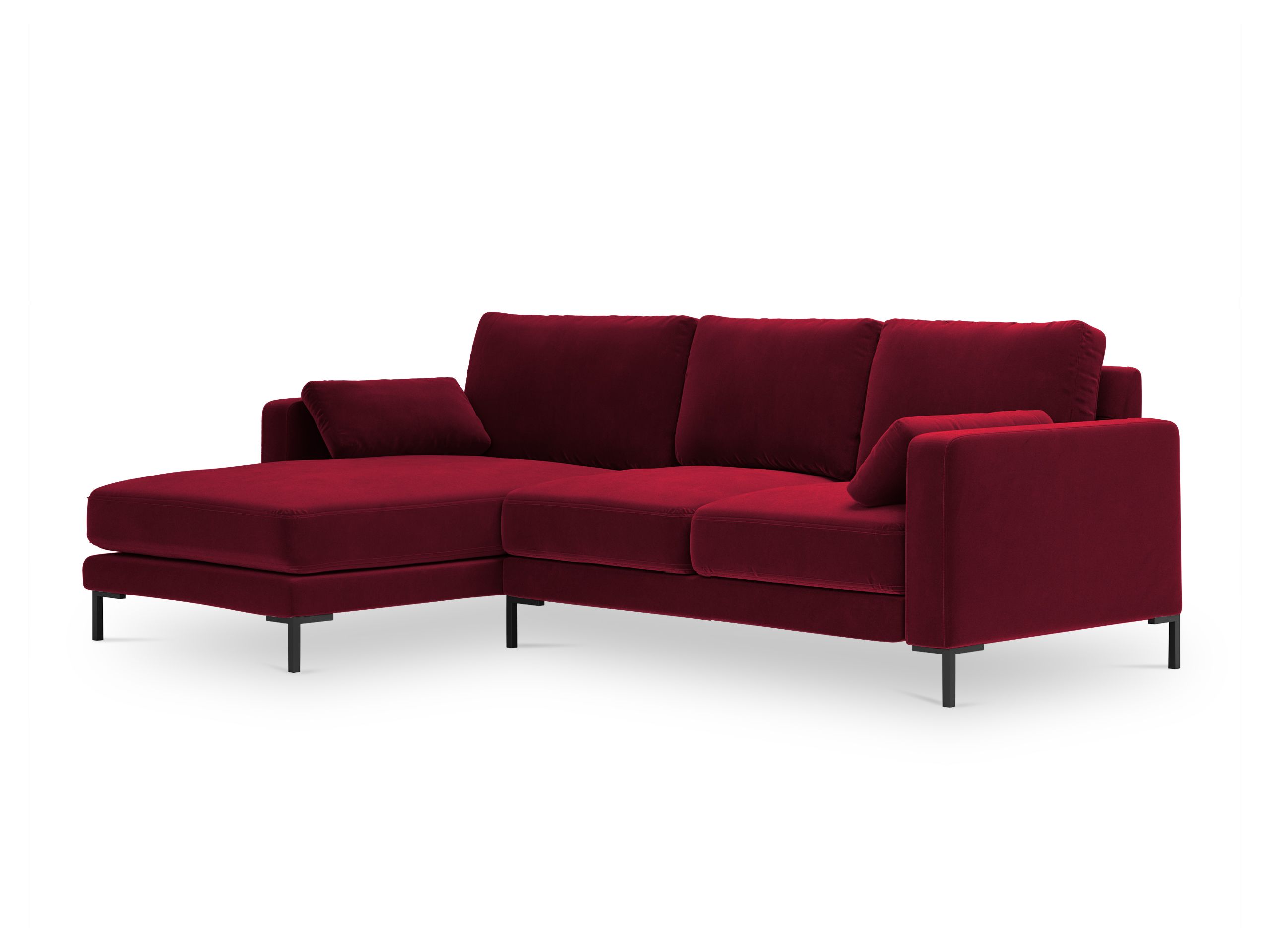 Canapé d'angle 4 places Rouge Tissu Design Confort Promotion