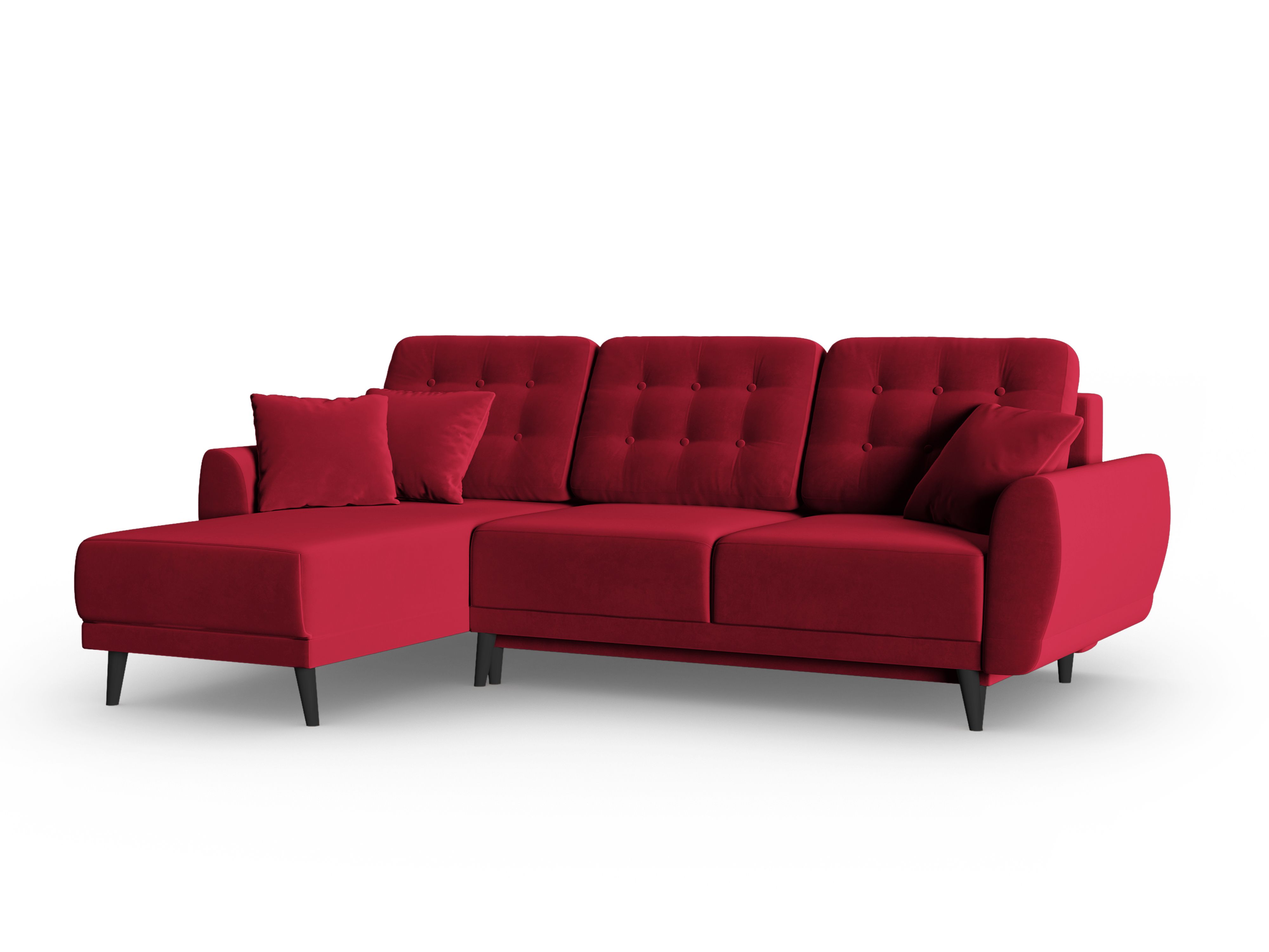 Canapé d'angle 4 places Rouge Tissu Moderne Confort Promotion