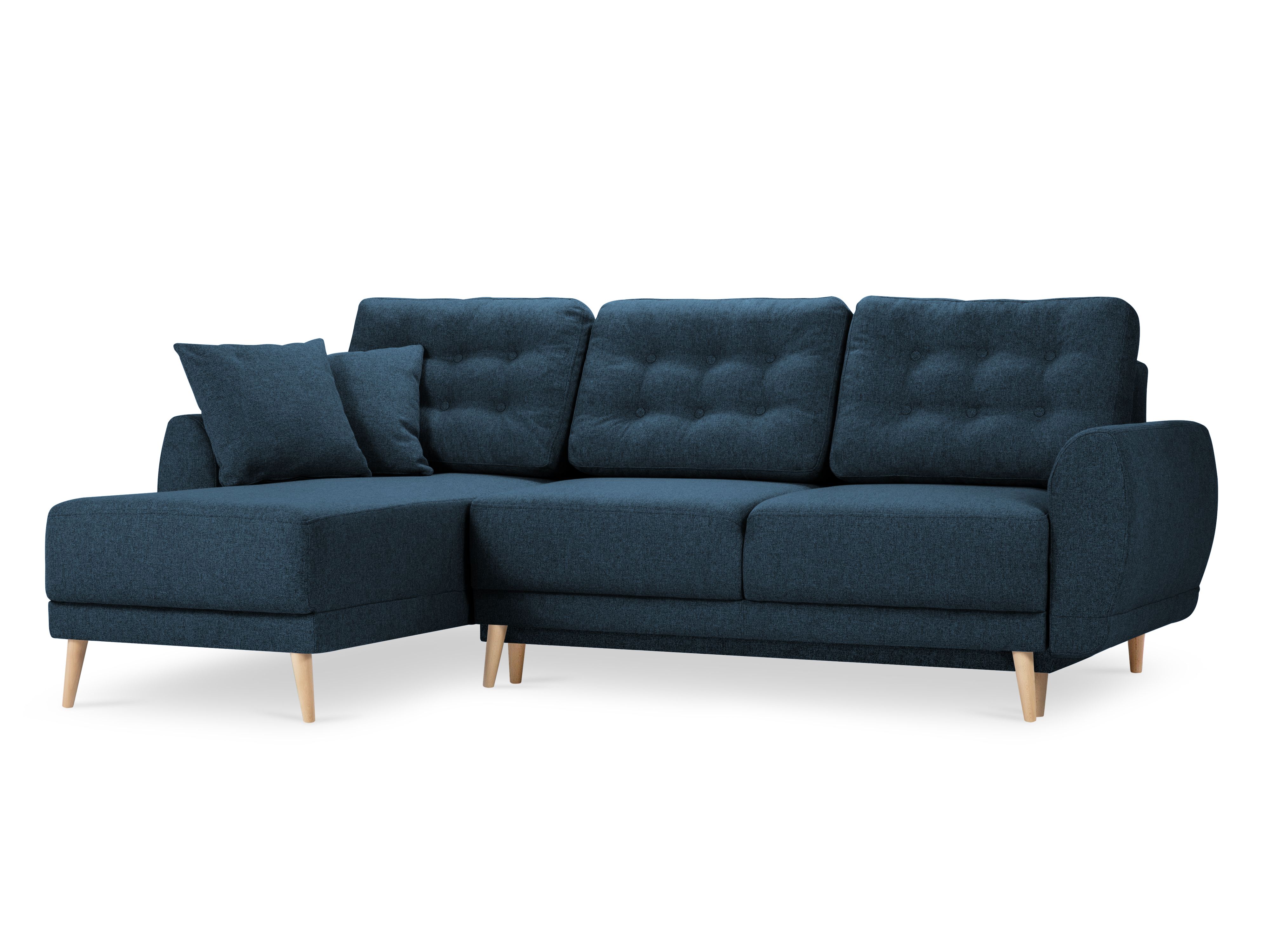 Canapé d'angle 4 places Bleu Tissu Moderne Confort
