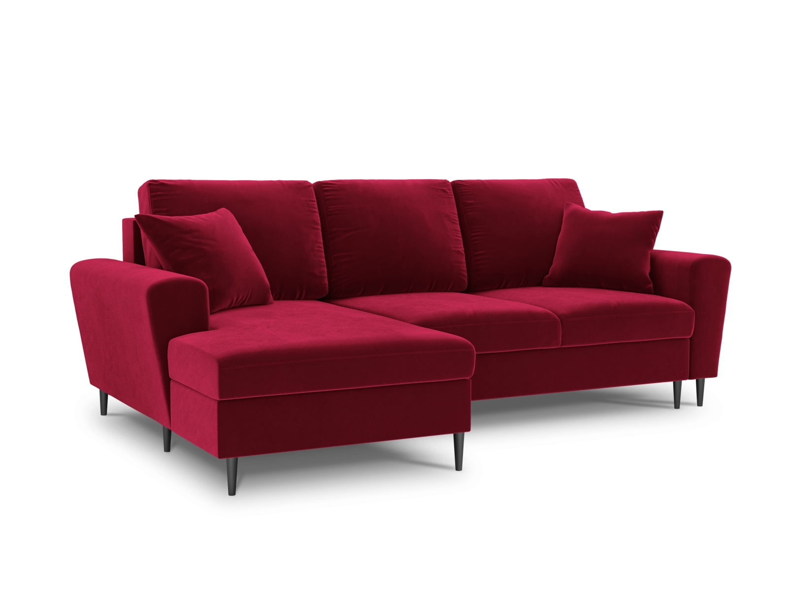 Canapé d'angle velours rouge 4 places Canapé d'angle velours rouge 4 places