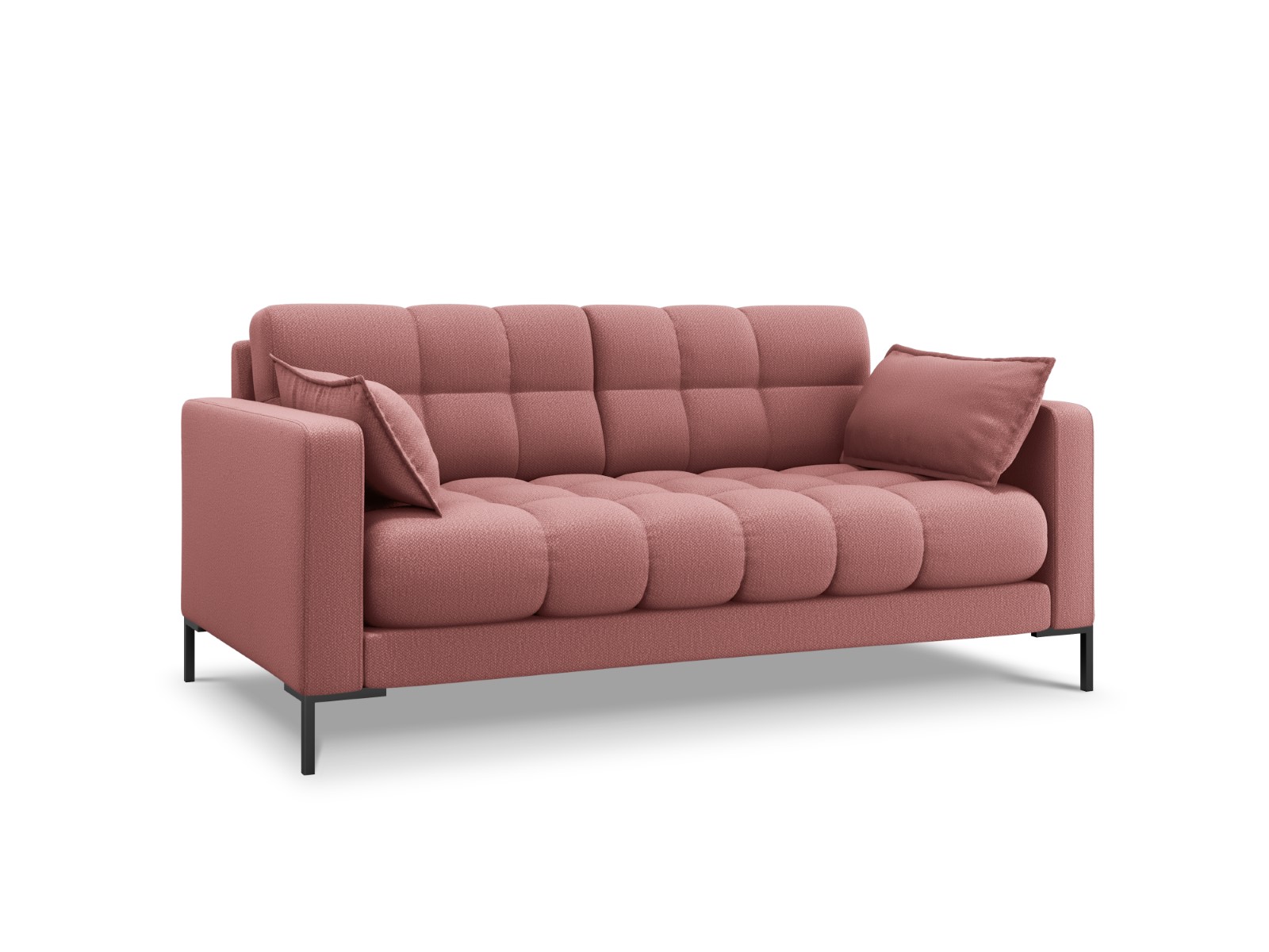 Canapé 2 places en tissu structuré rose