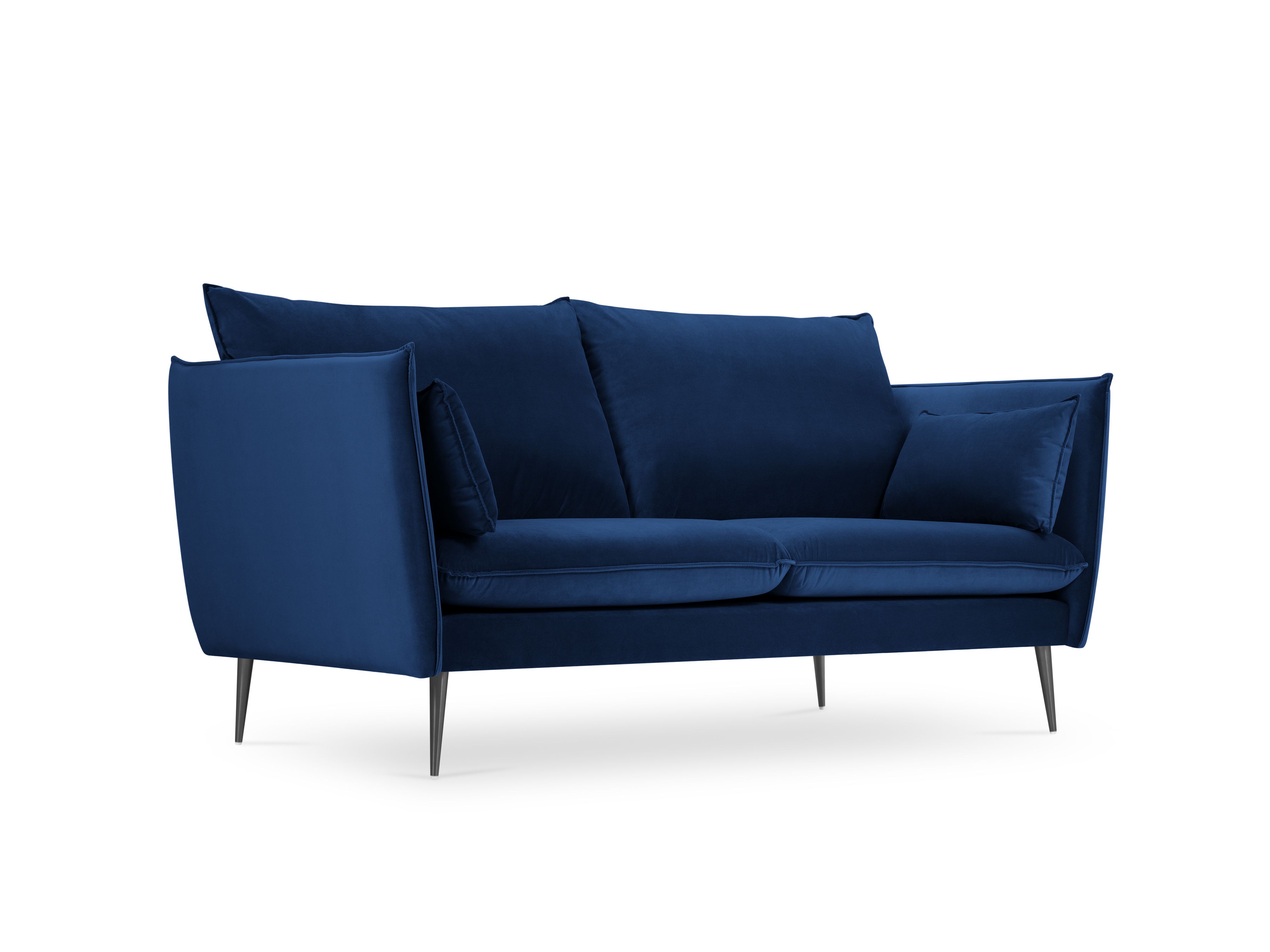 Canapé fixe 4 places Bleu Velours Design Confort Promotion