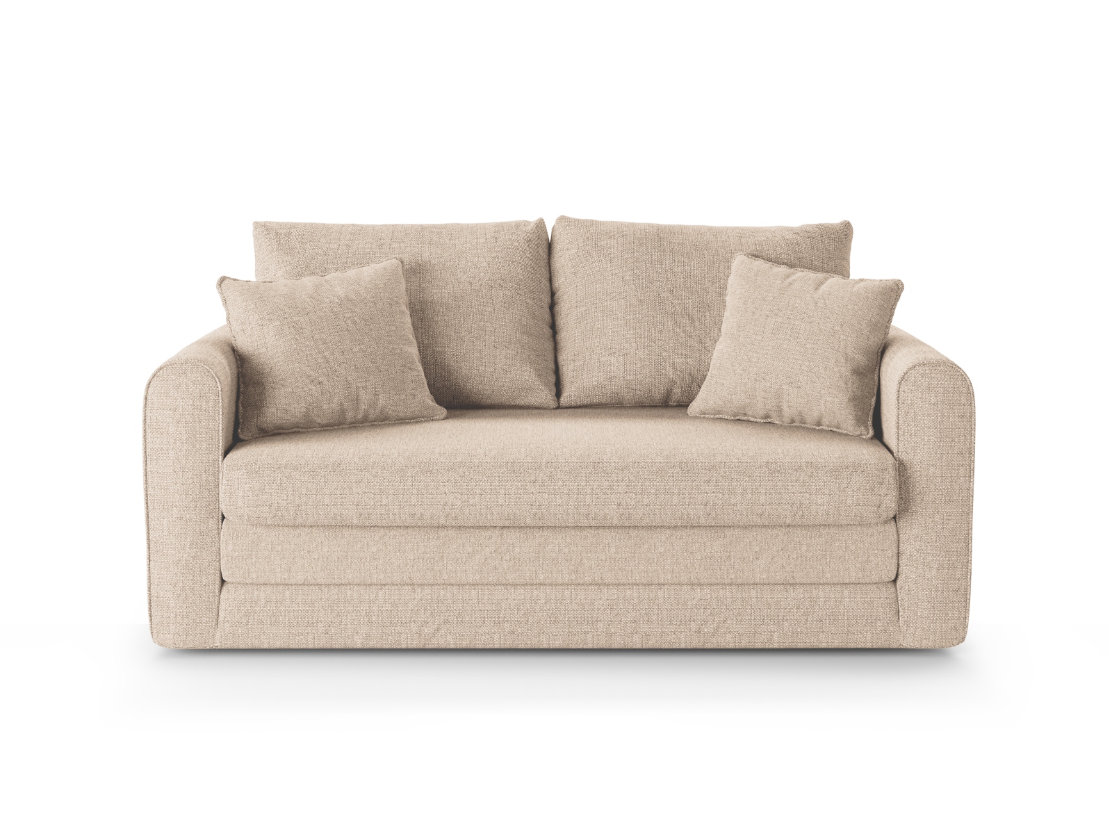 Canapé 2 places en tissu structuré beige clair - Vue supplémentaire 1