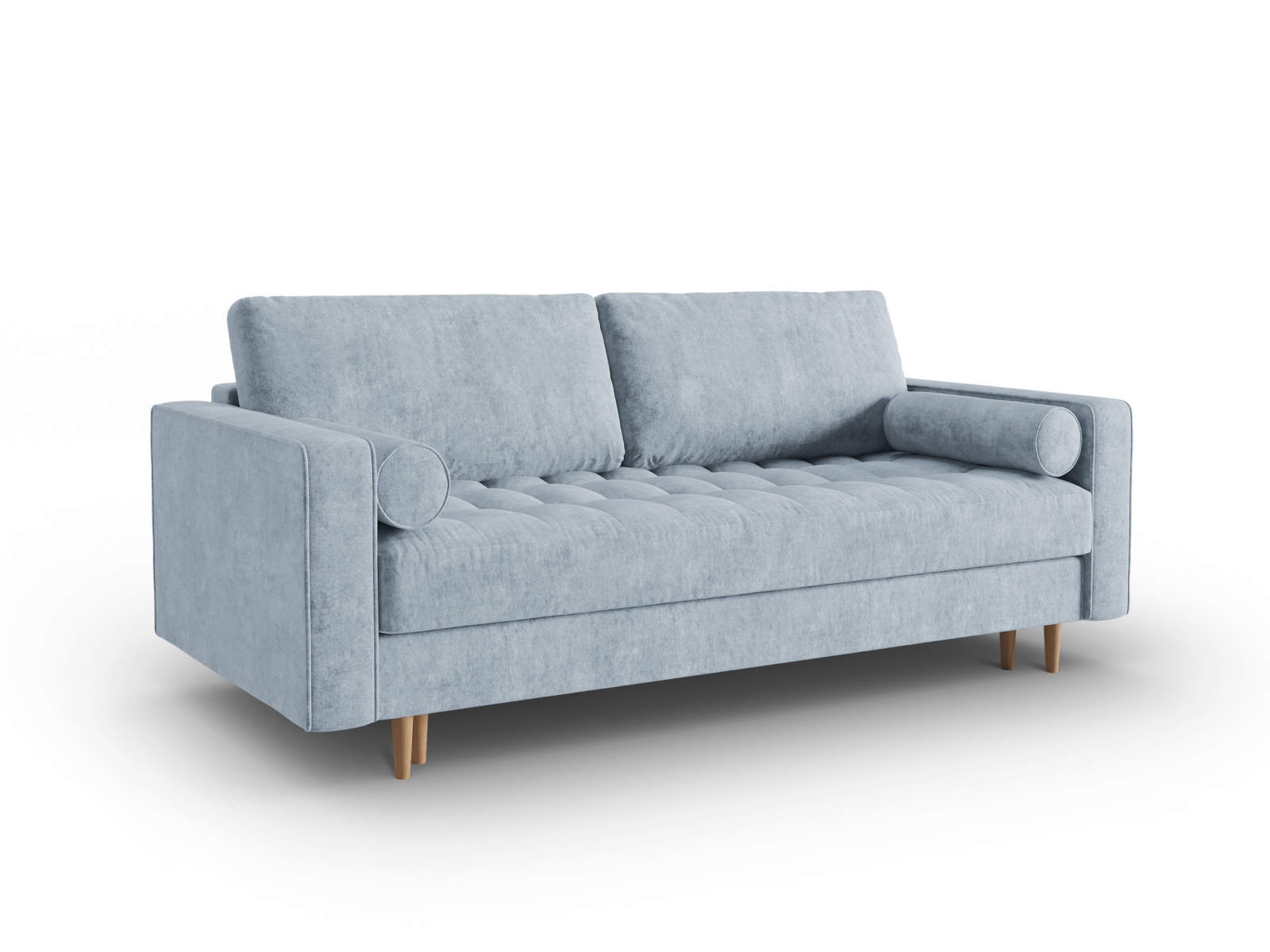 Canapé 3 places Bleu Tissu Luxe Moderne Confort