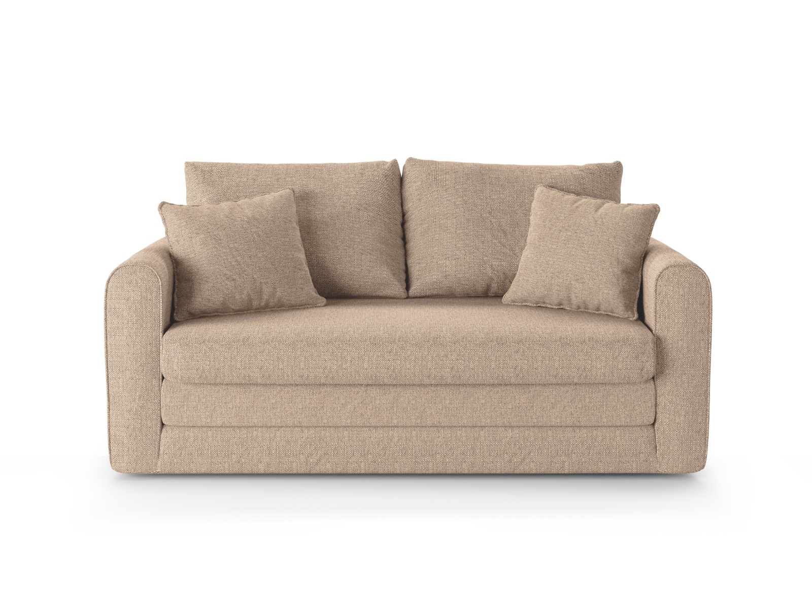 Canapé 2 places en tissu structuré beige - Vue supplémentaire 1